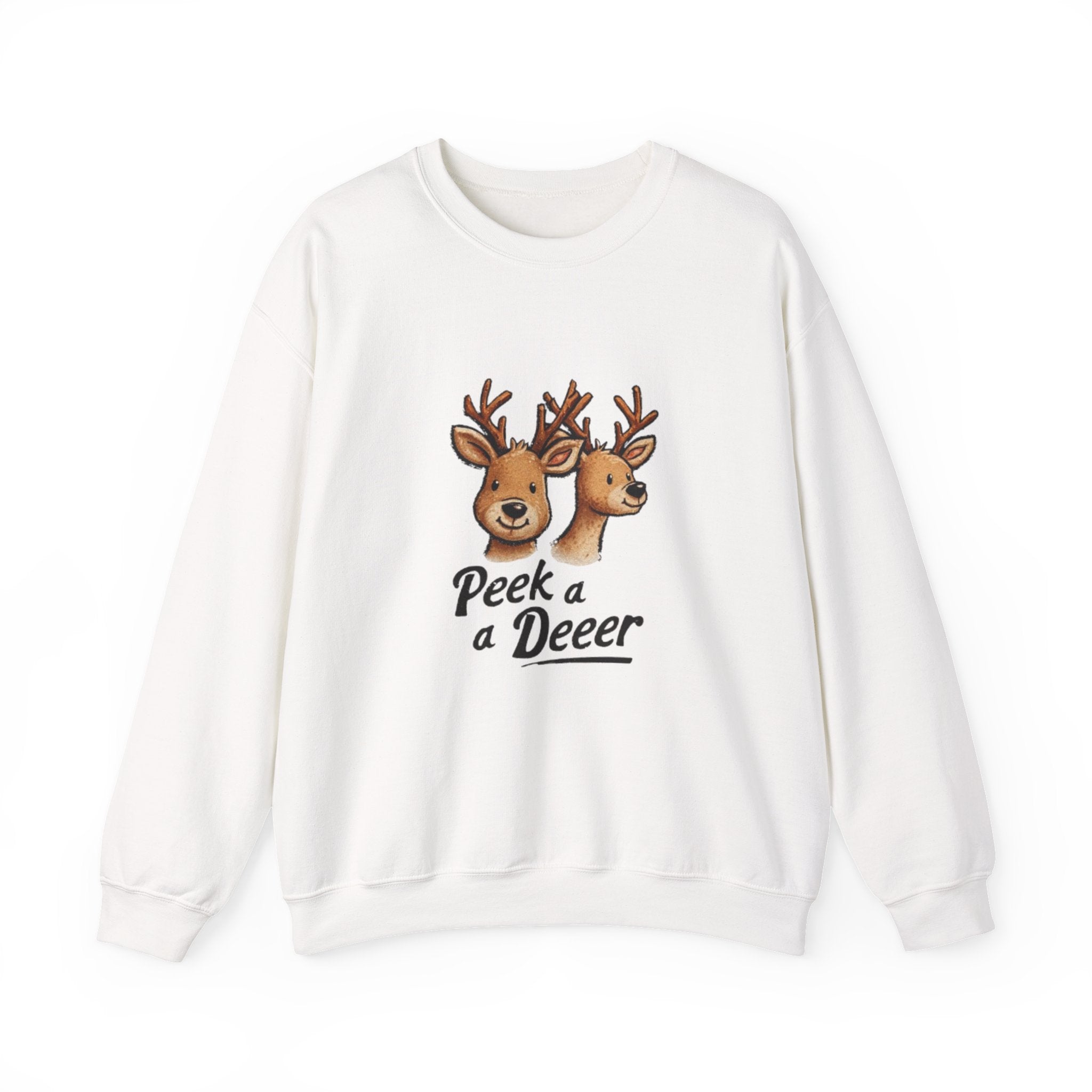 Peek a Deeer Sweatshirt — Cute Reindeer Holiday Crewneck