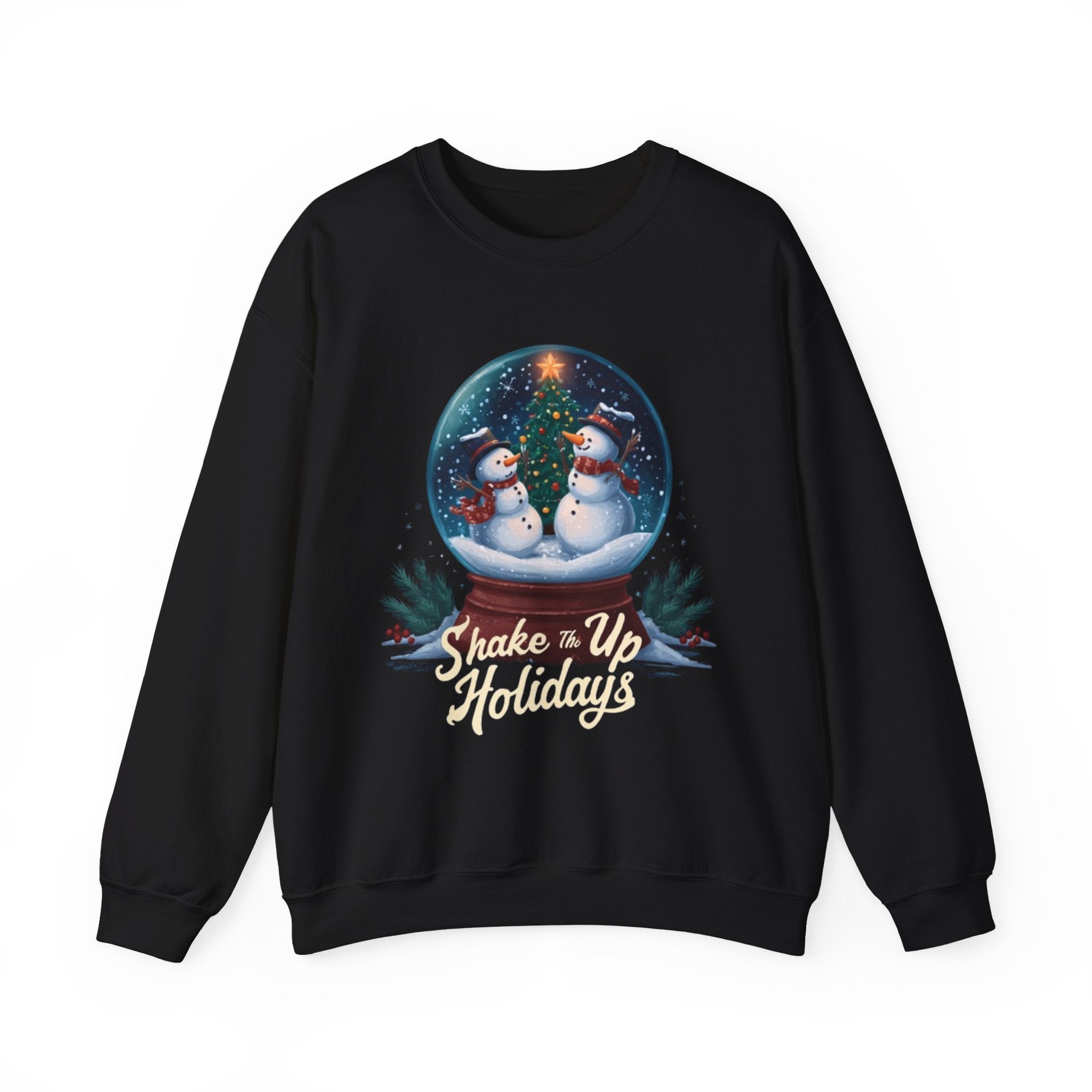 Snow Globe Snowmen Crewneck Sweatshirt — "Shake Me Up Mommy" Holiday Sweatshirt