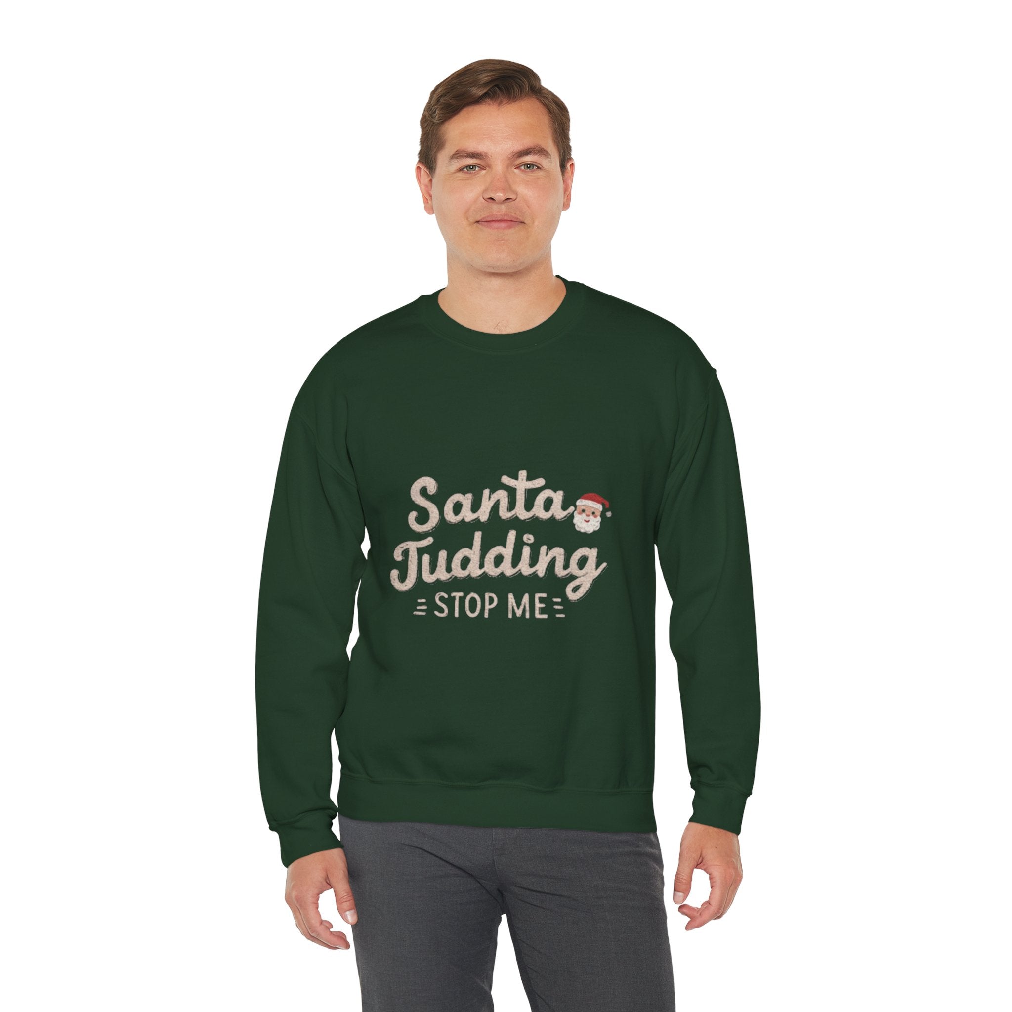 Santa Judging Stop Me Sweatshirt — Funny Christmas Crewneck