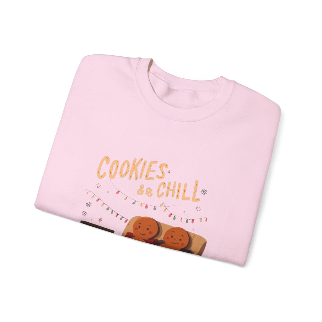 Cookies & Chill Sweatshirt — Cute Gingerbread Movie Night Crewneck