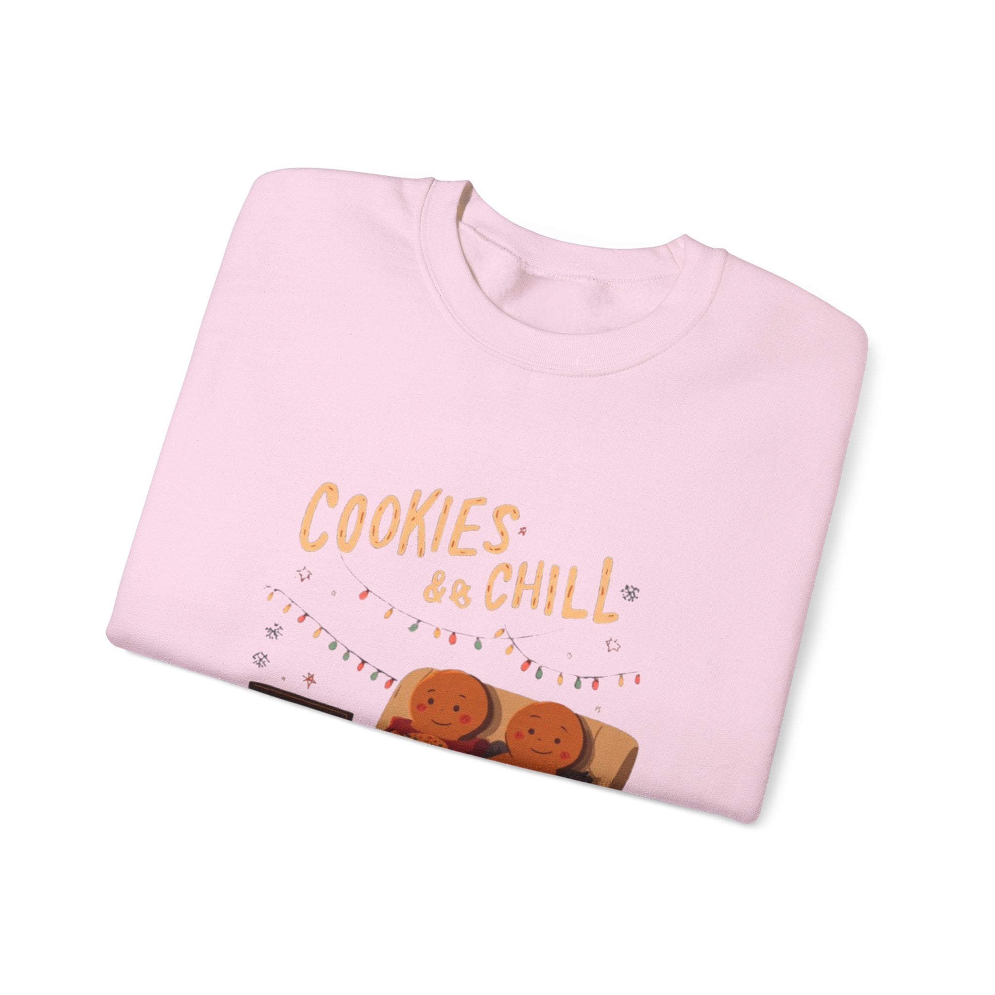 Cookies & Chill Sweatshirt — Cute Gingerbread Movie Night Crewneck