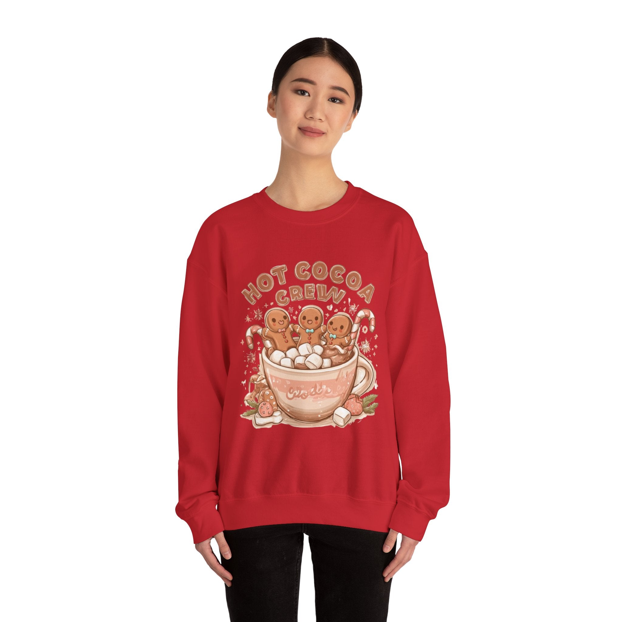 Hot Cocoa Crew Sweatshirt — Cute Gingerbread Mug Holiday Pullover