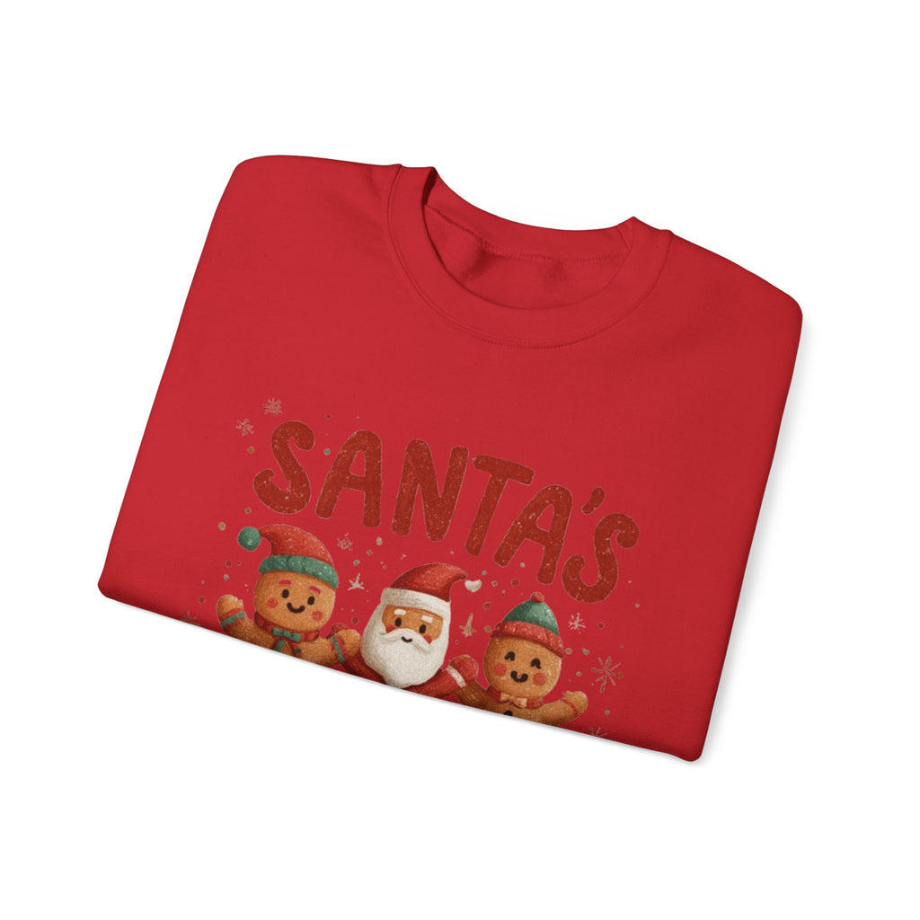 Christmas Sweatshirt - "Santa's Sweet Squad" Gingerbread & Santa Holiday Crewneck