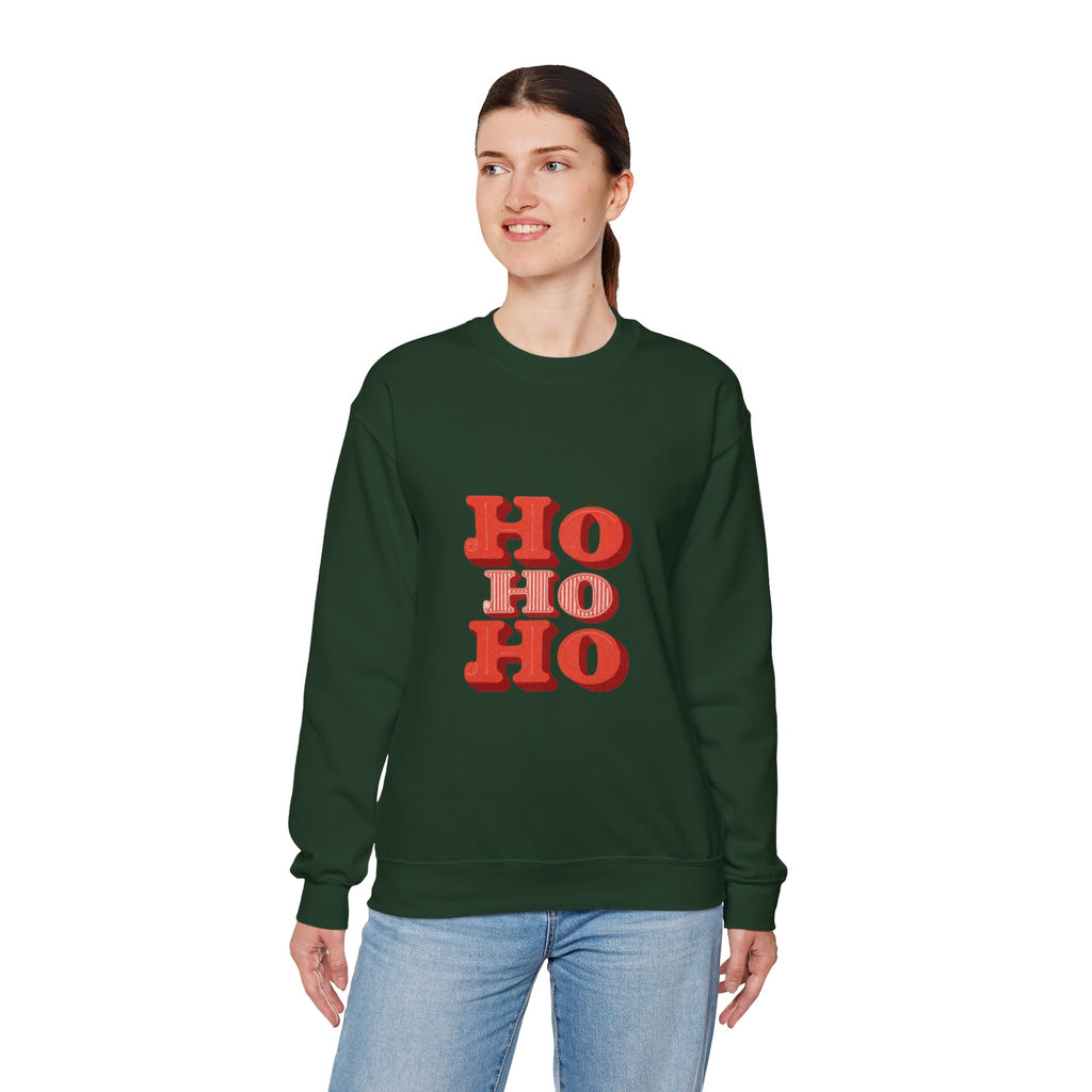 Holiday Crewneck Sweatshirt – Retro 'HO HO HO' Christmas Sweatshirt