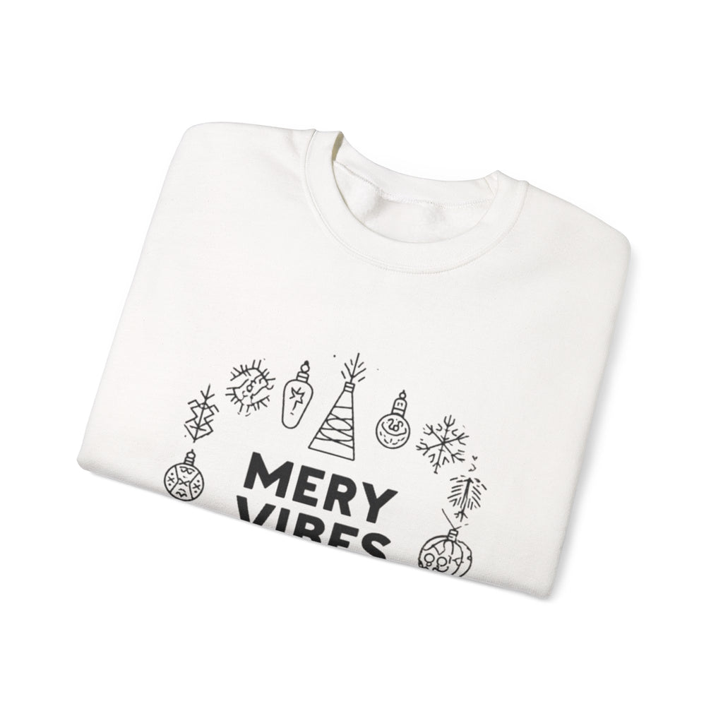 Sweatshirt — "Mery Vibes Only" Christmas Ornament Holiday Crewneck