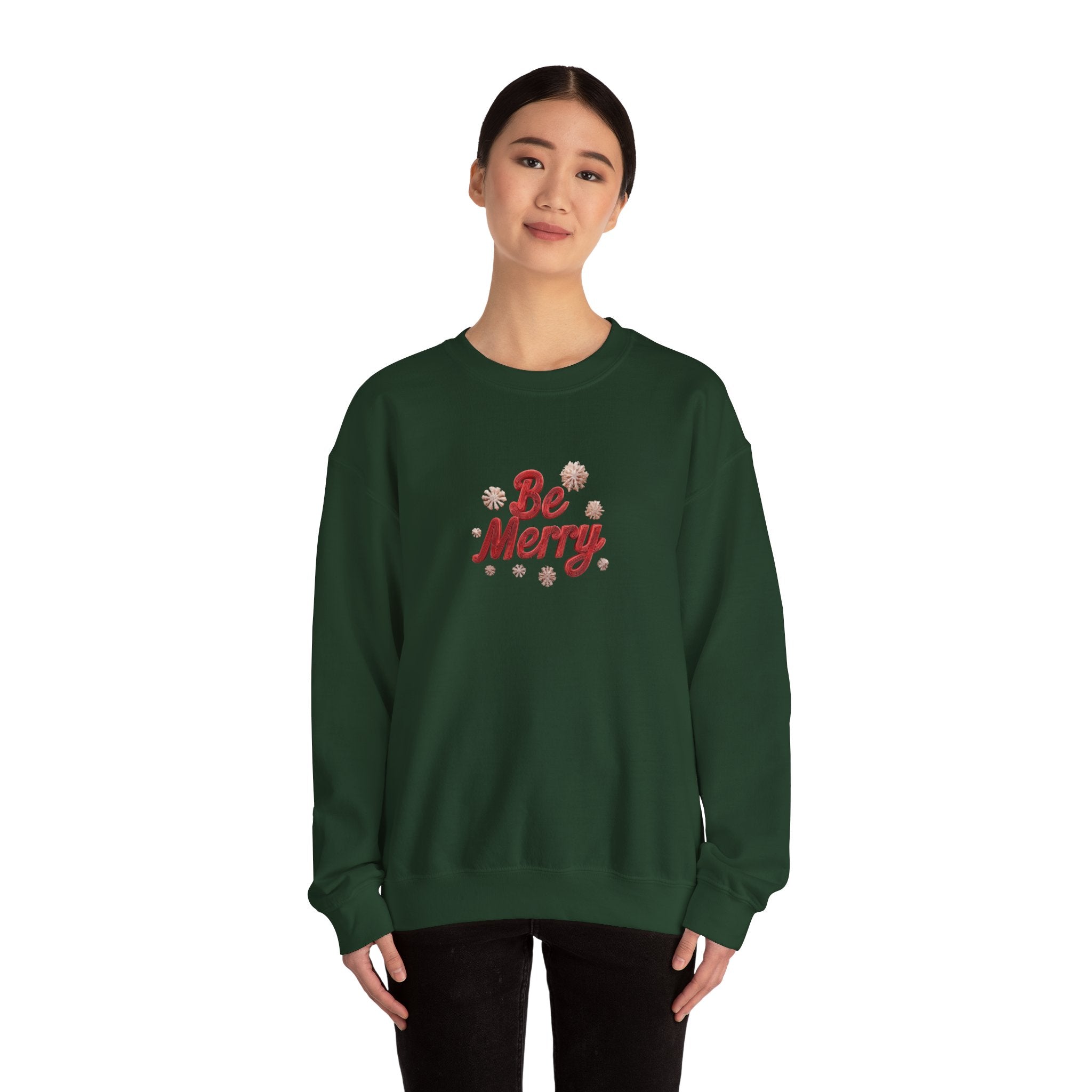 Be Merry Crewneck Sweatshirt — Festive Holiday Graphic Sweatshirt