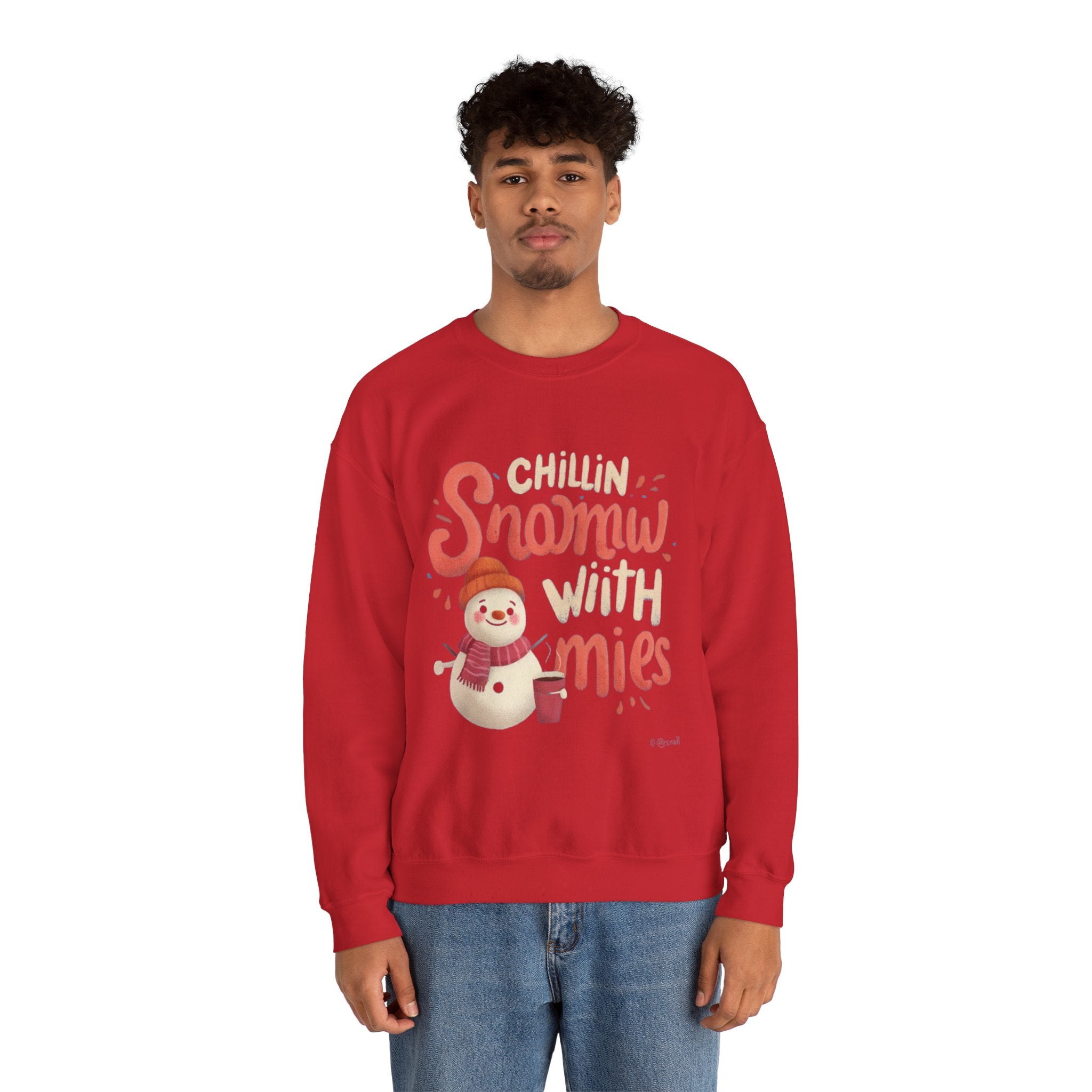 Sweatshirt — "Chillin' Snowman With Smiles" Cozy Holiday Crewneck