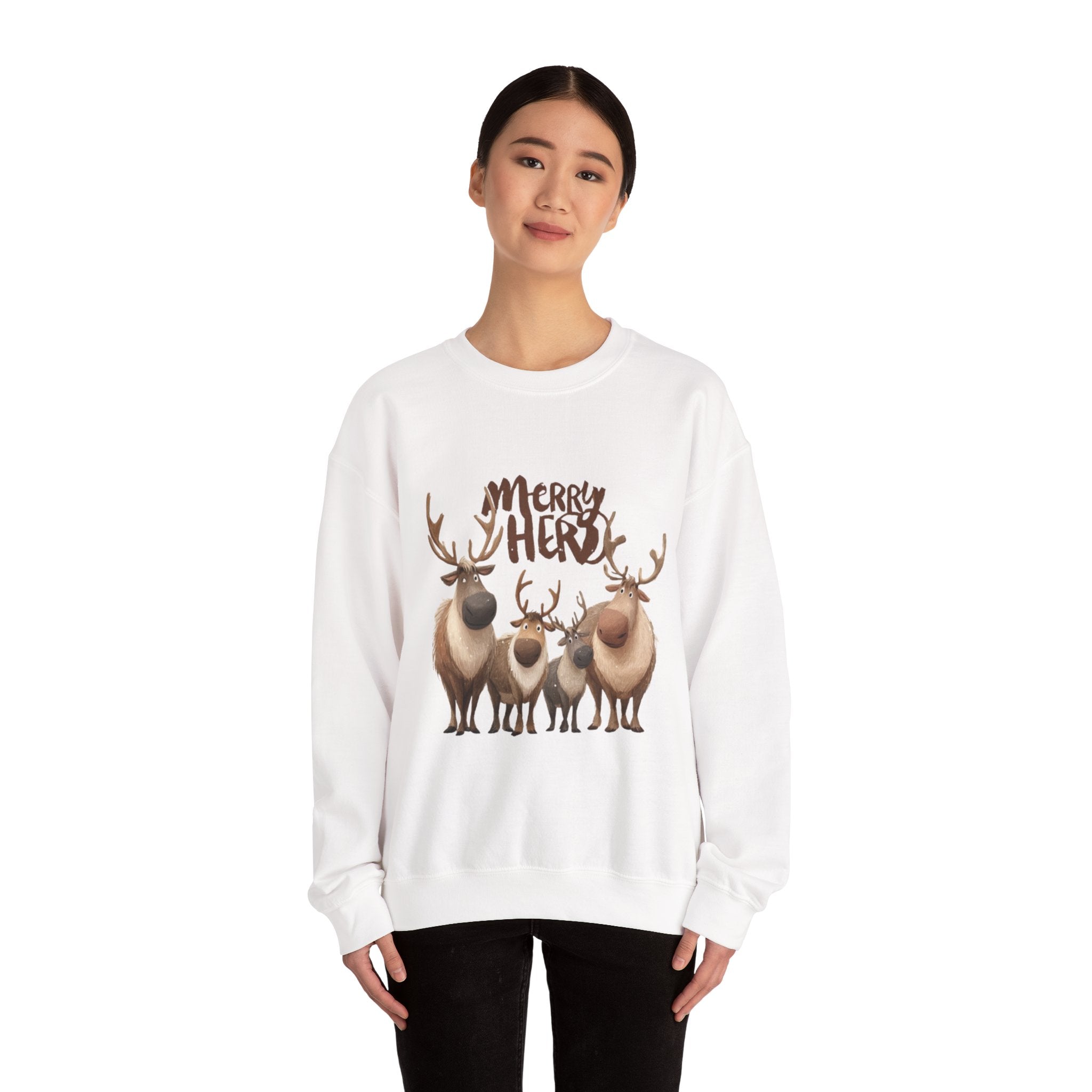 Merry Herd Reindeer Crewneck Sweatshirt