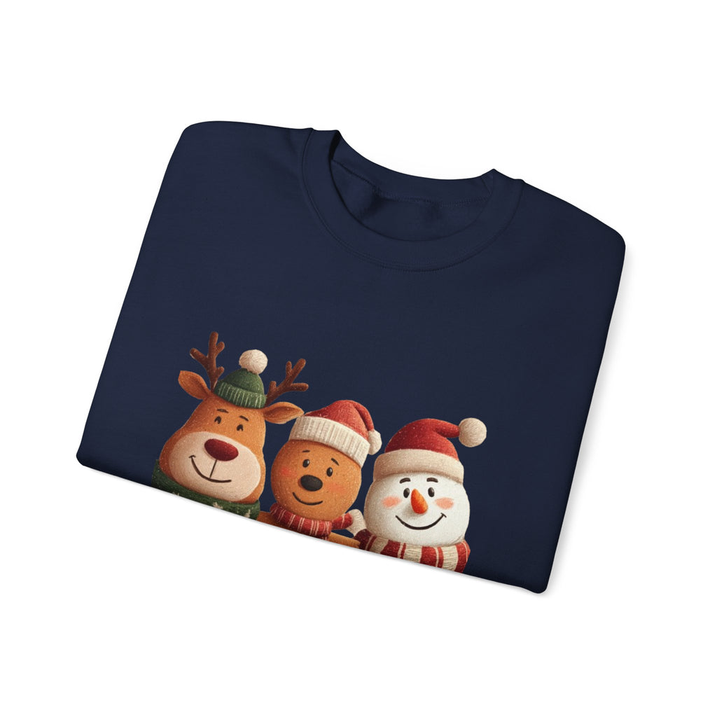 Christmas Crewneck Sweatshirt — Cute Reindeer, Bear & Snowman Holiday Pullover
