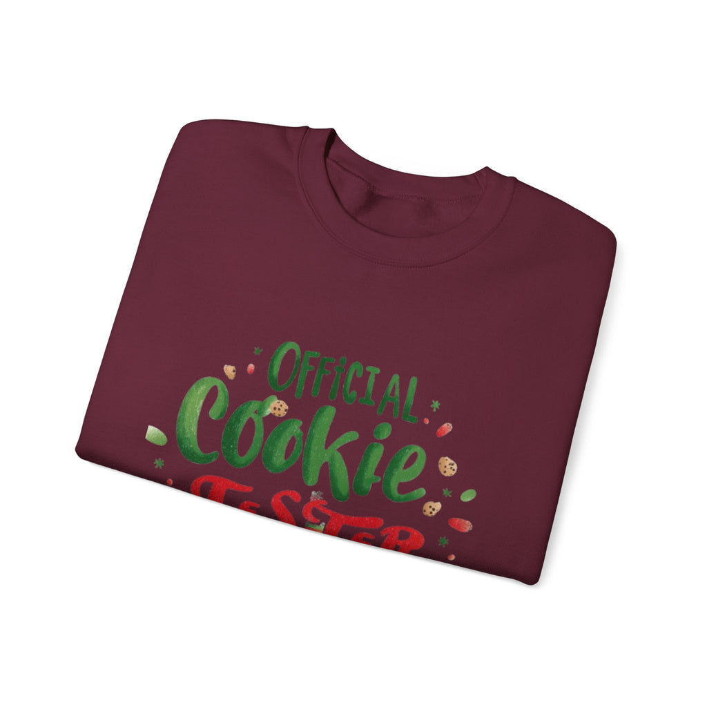 Sweatshirt — "Official Cookie Tester" Christmas Sweatshirt (Holiday Elf Cookie Taster)