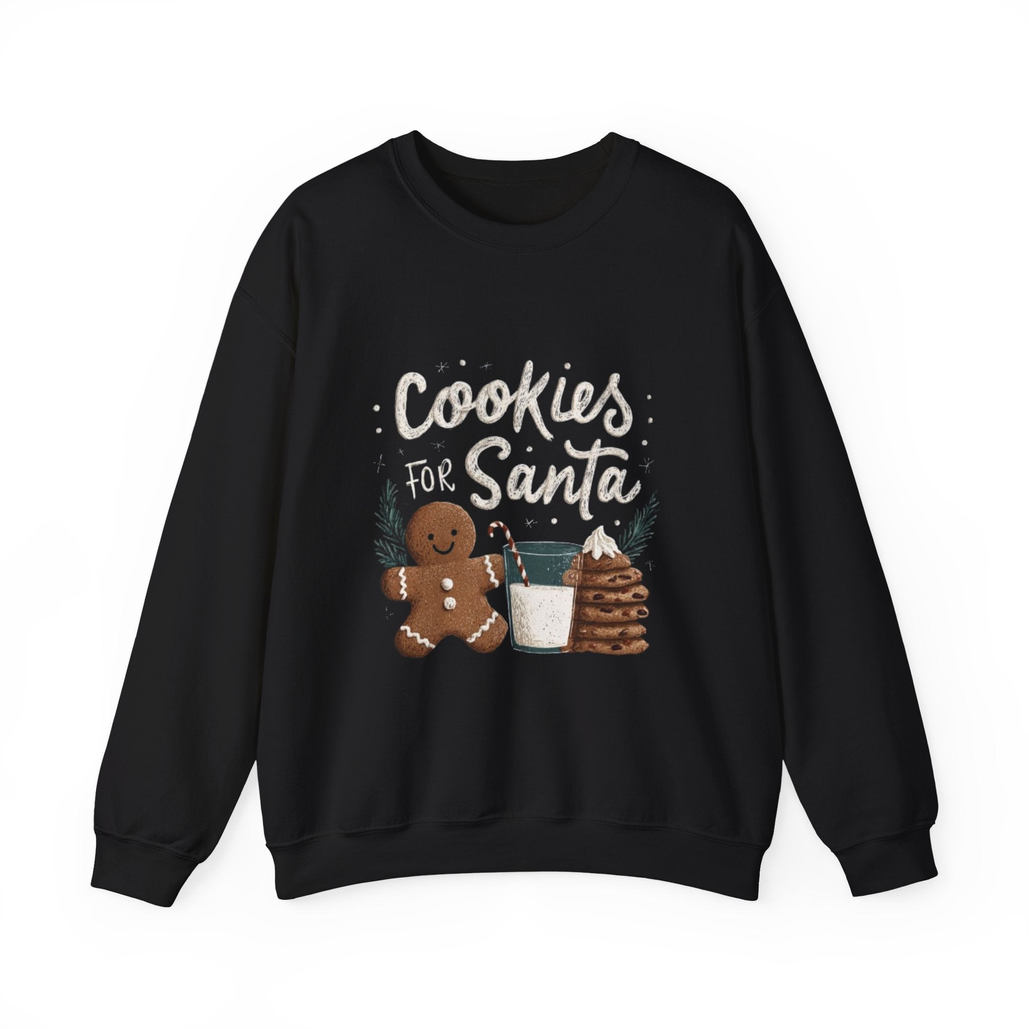 Cookies for Santa Sweatshirt — Christmas Gingerbread Holiday Crewneck