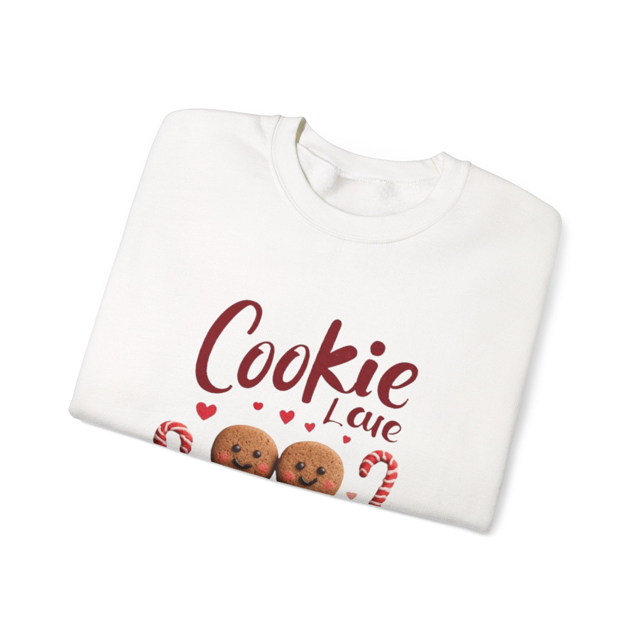 Crewneck Sweatshirt — "Cookie Love" Gingerbread Couple Holiday Sweater