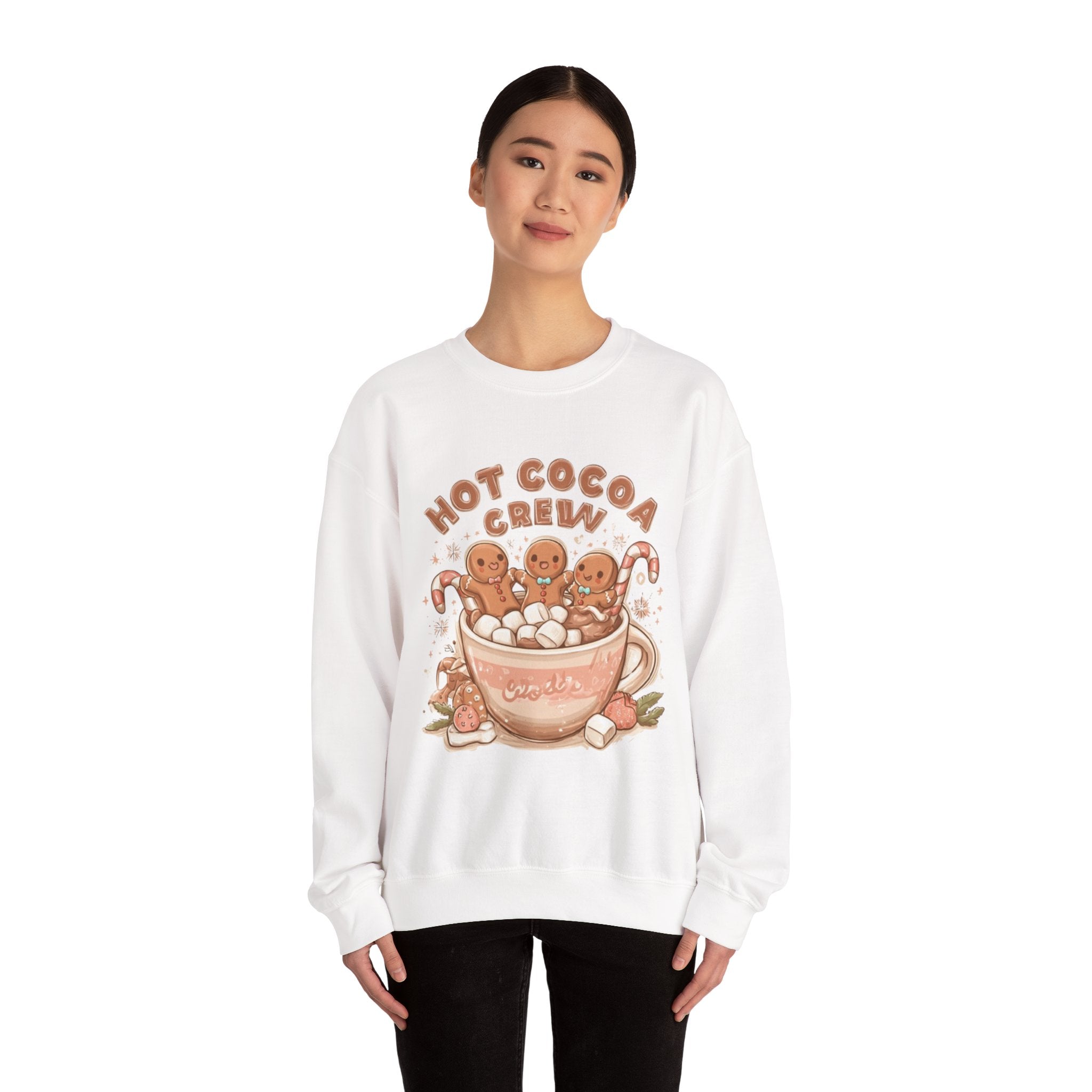 Hot Cocoa Crew Sweatshirt — Cute Gingerbread Mug Holiday Pullover