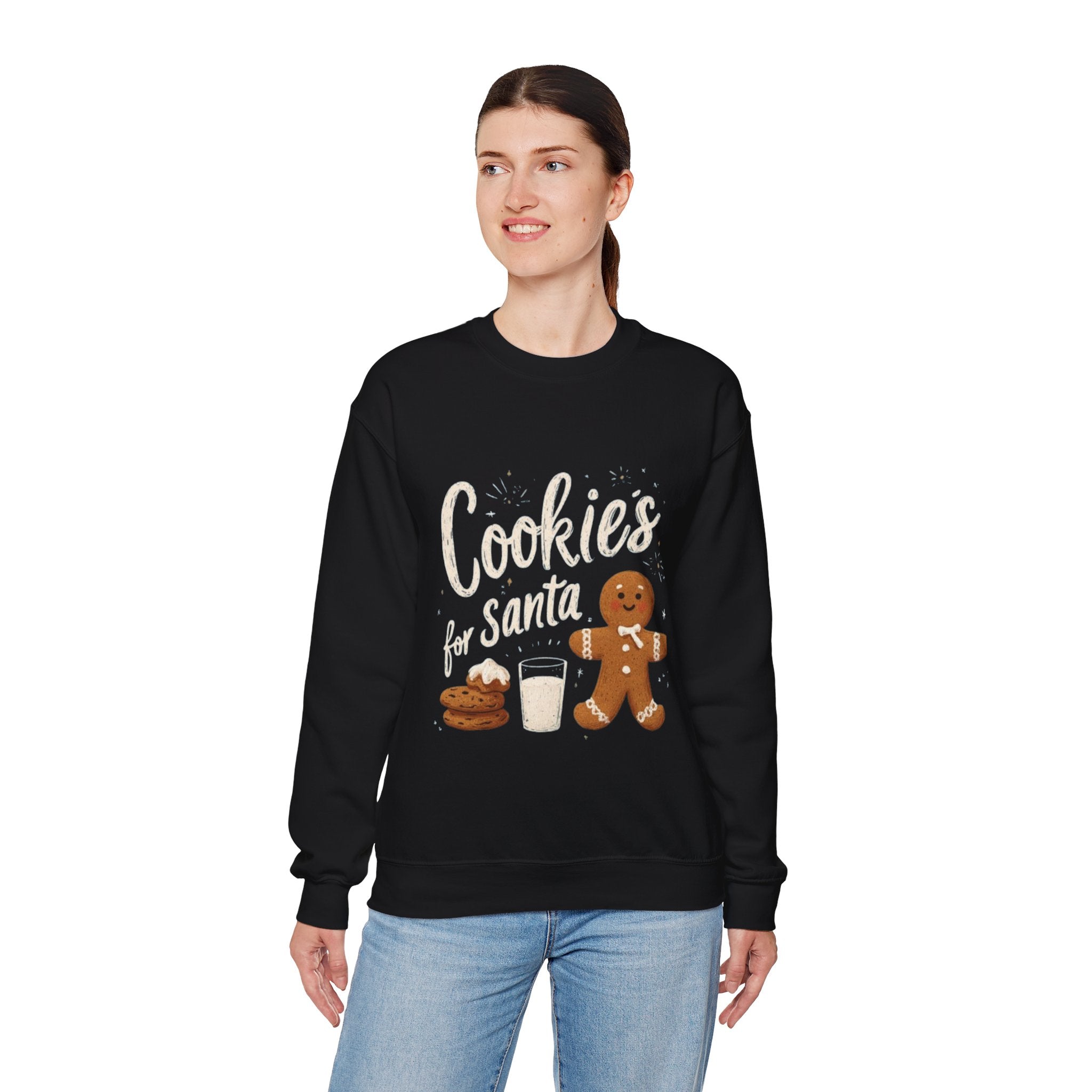 Cookies for Santa Sweatshirt — Christmas Gingerbread Holiday Crewneck