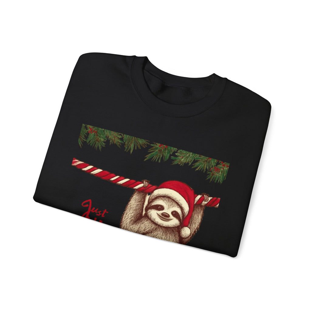 Christmas Sloth Crewneck Sweatshirt – "Just Hanging with My Advent-Christmas" Holiday Sweatshirt