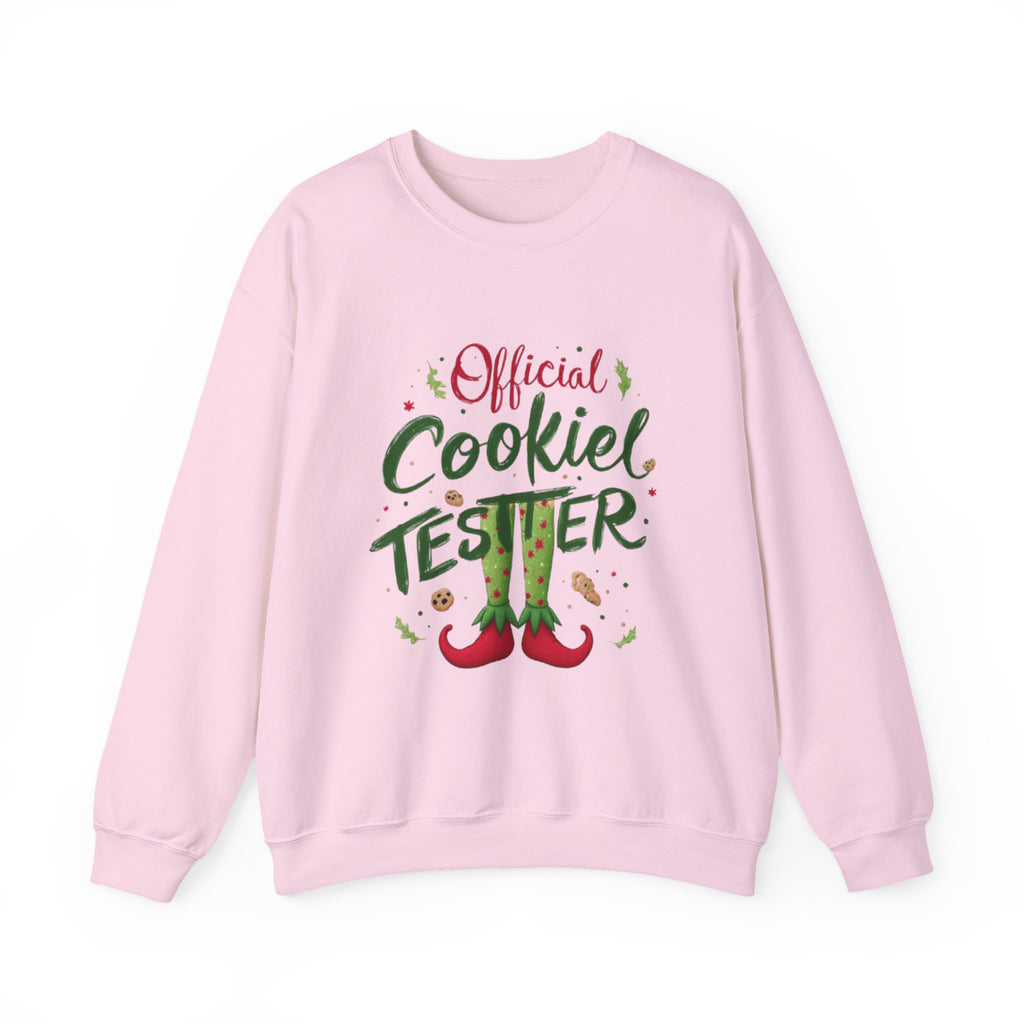 Crewneck Sweatshirt - "Official Cookie Tester" Elf Legs Christmas Holiday Sweater