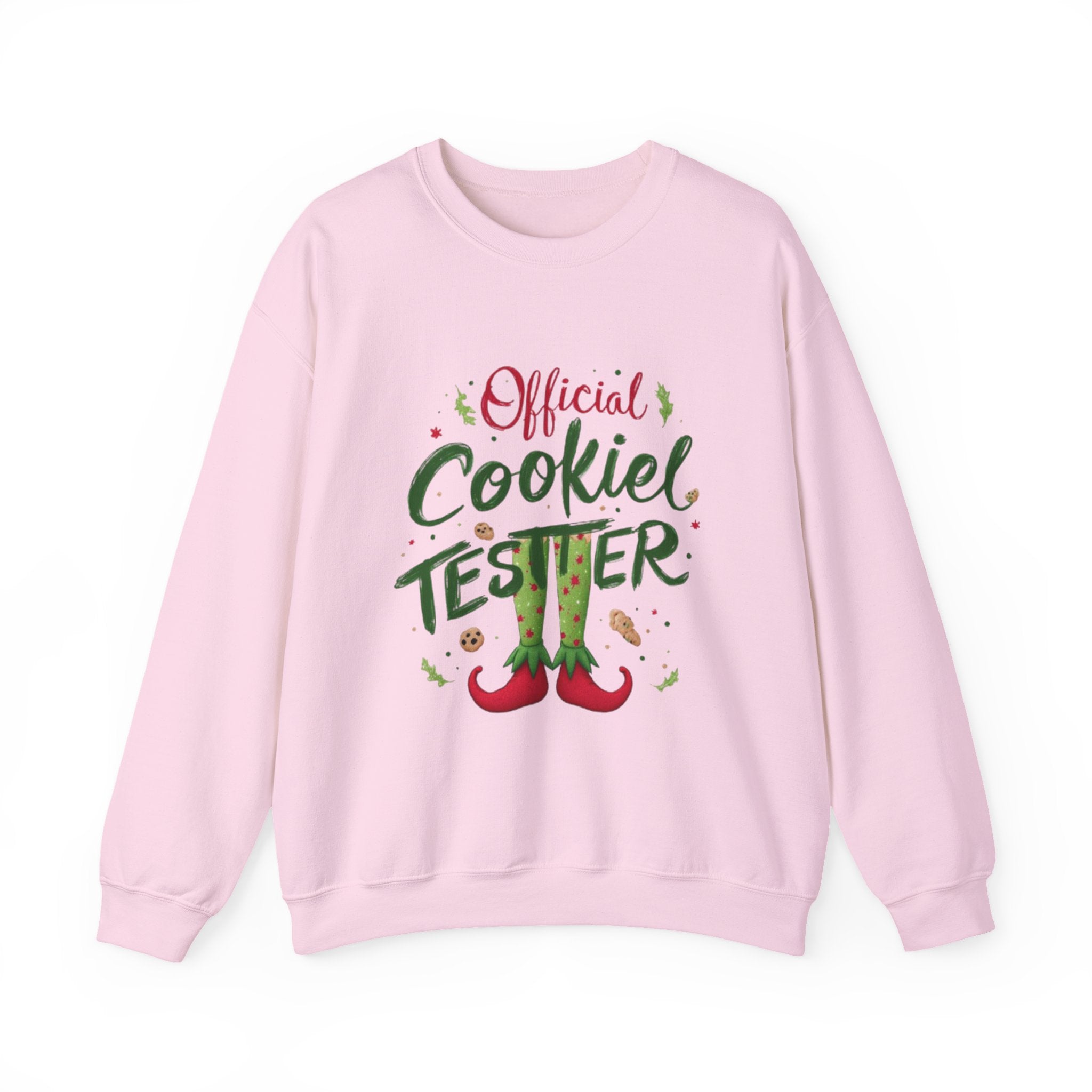 Crewneck Sweatshirt - "Official Cookie Tester" Elf Legs Christmas Holiday Sweater