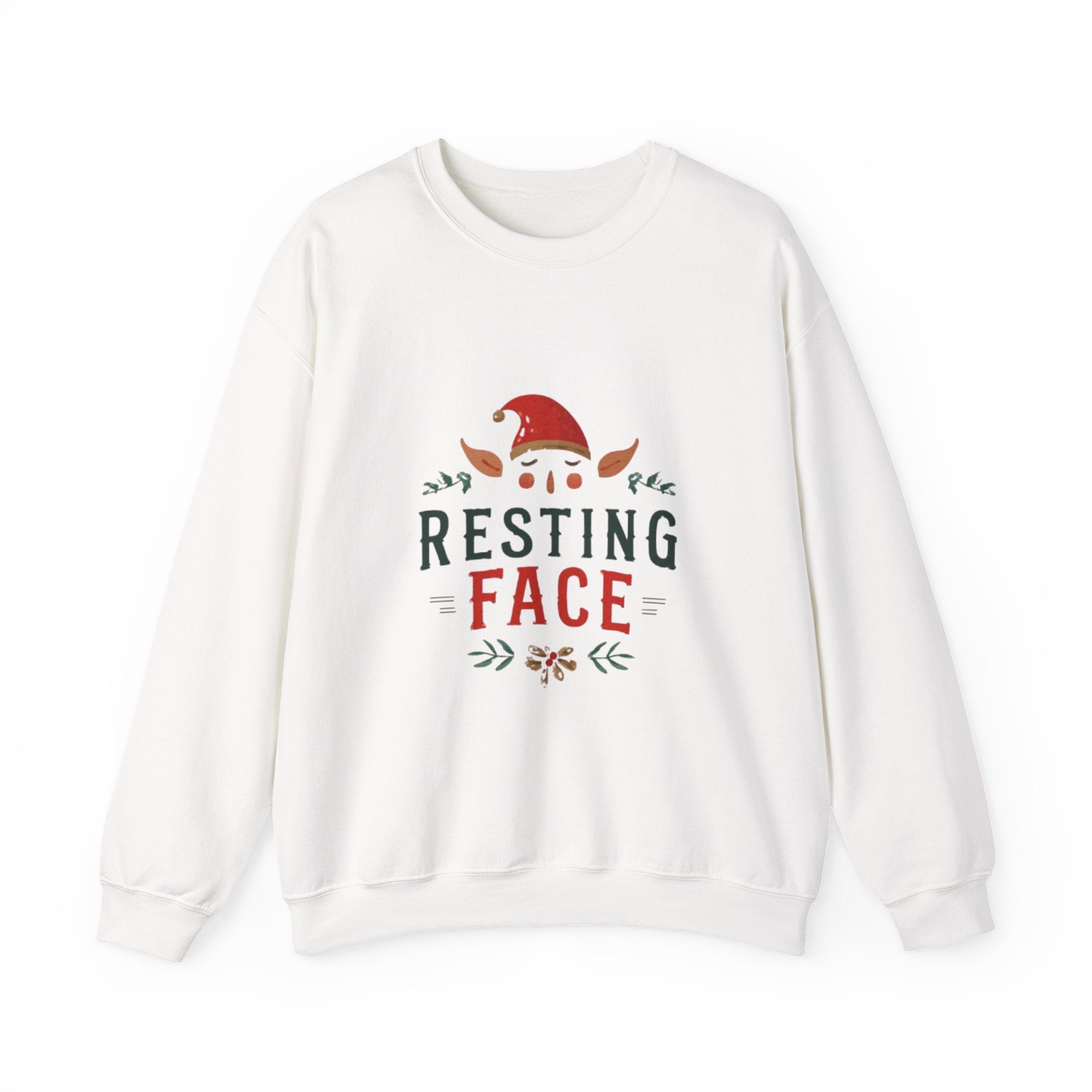 Resting Face Christmas Sweatshirt — Funny Holiday Elf Crewneck