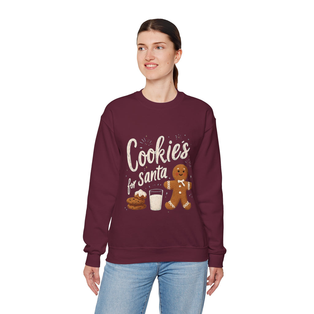 Cookies for Santa Sweatshirt — Christmas Gingerbread Holiday Crewneck