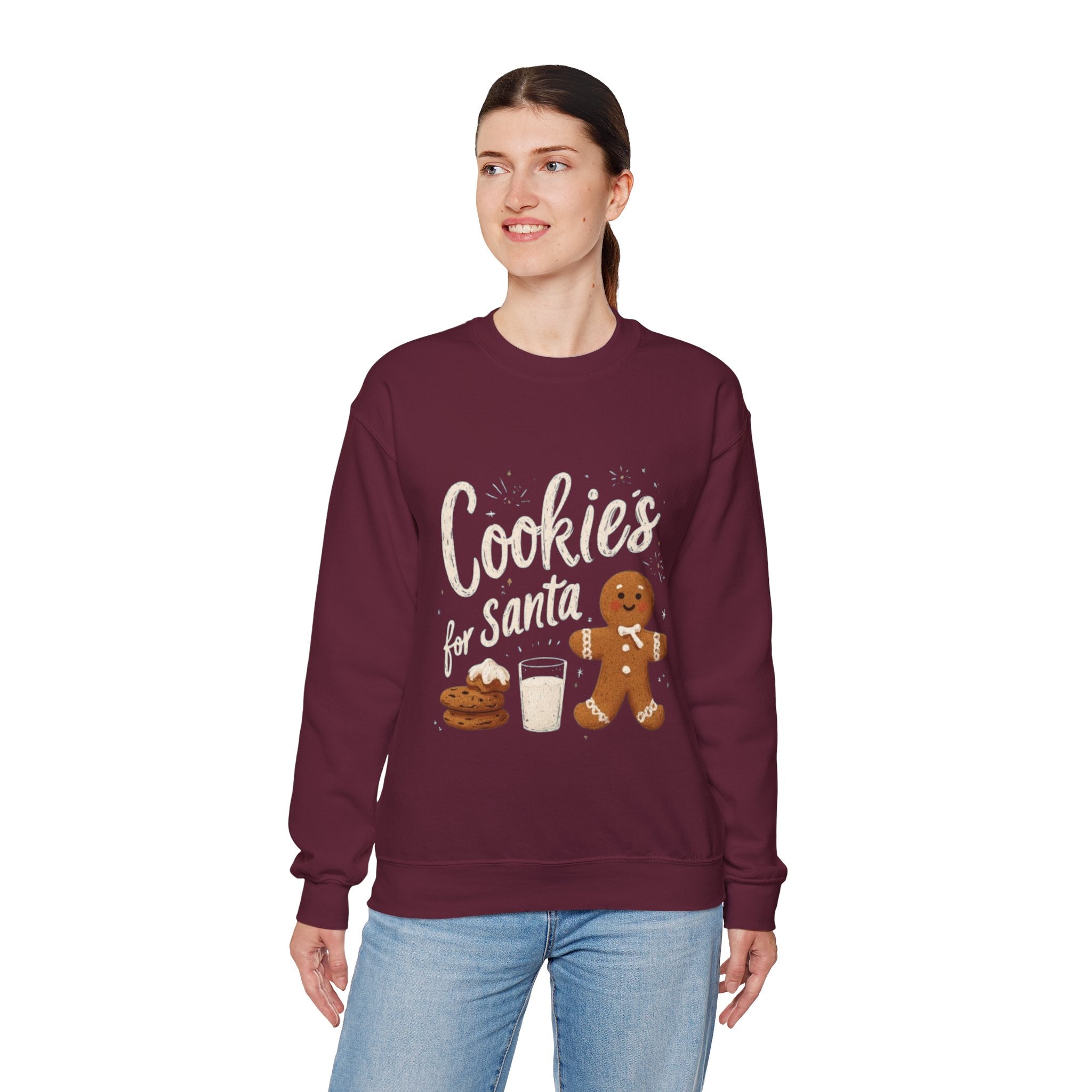 Cookies for Santa Sweatshirt — Christmas Gingerbread Holiday Crewneck
