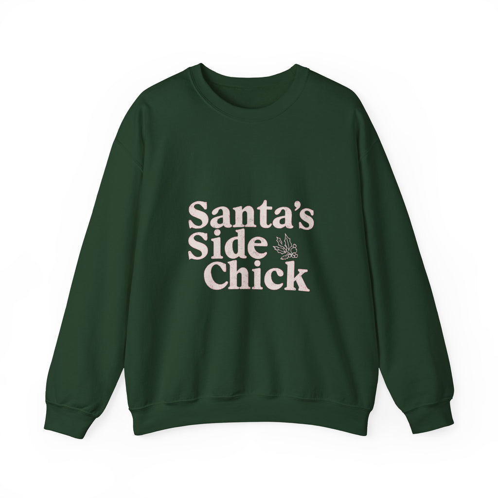 Crewneck Sweatshirt — "Santa's Side Chick" Holiday Graphic Pullover