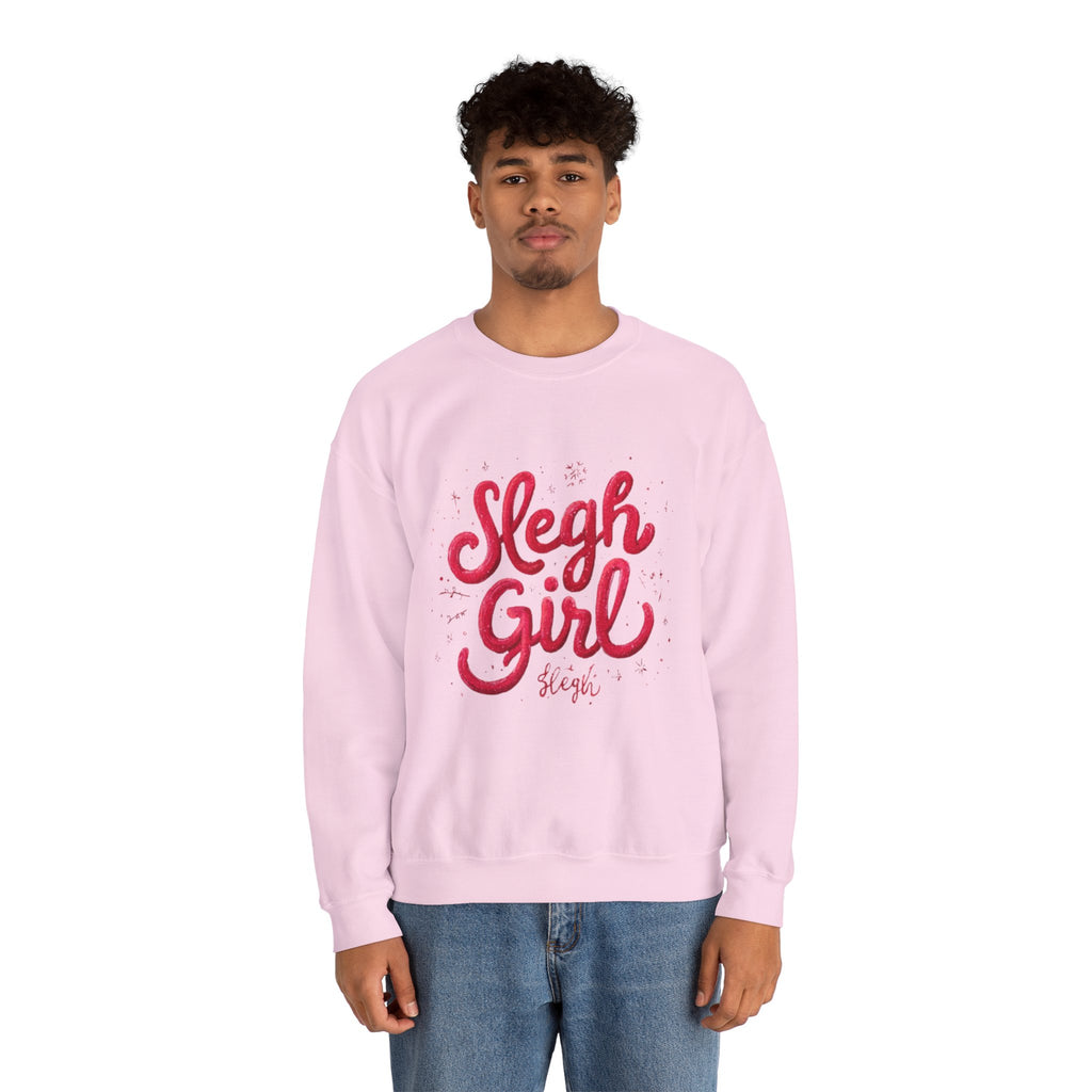 Crewneck Sweatshirt - 'Sleigh Girl' Christmas Graphic Holiday Pullover