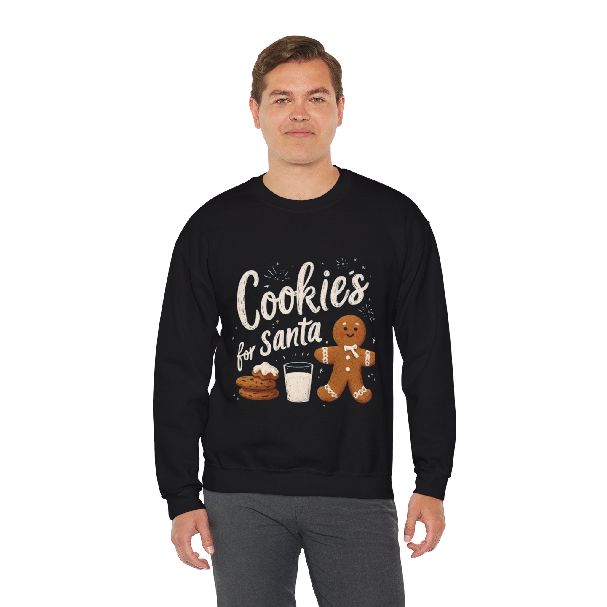 Cookies for Santa Sweatshirt — Christmas Gingerbread Holiday Crewneck