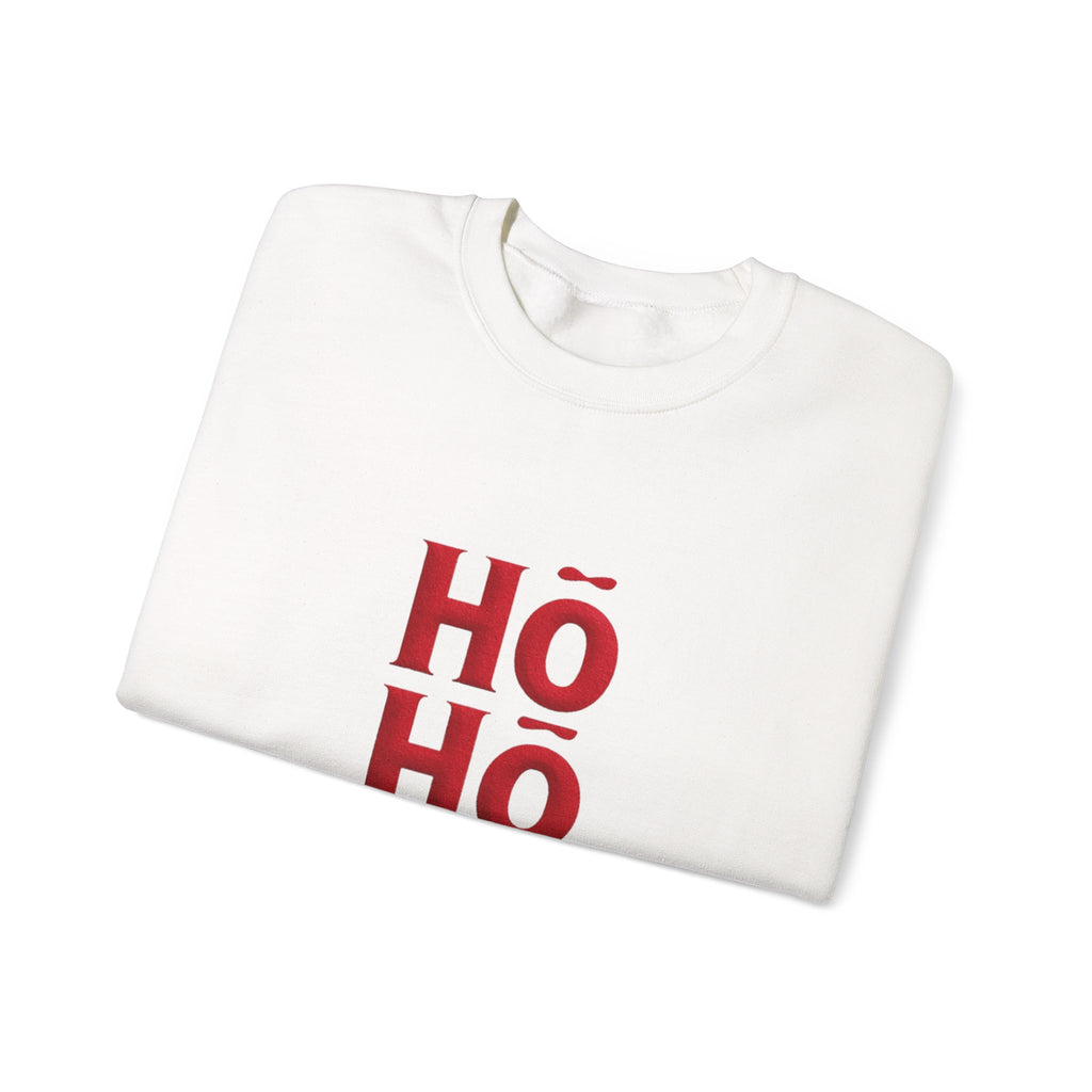 Holiday Crewneck Sweatshirt – Red “HŌ HŌ.” Christmas Sweater Tee