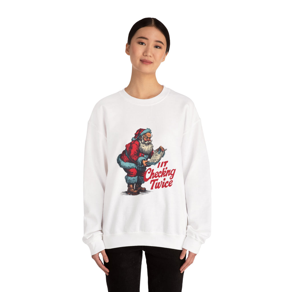 Christmas Sweatshirt - Vintage Santa "I’m Checking Twice" Holiday Crewneck