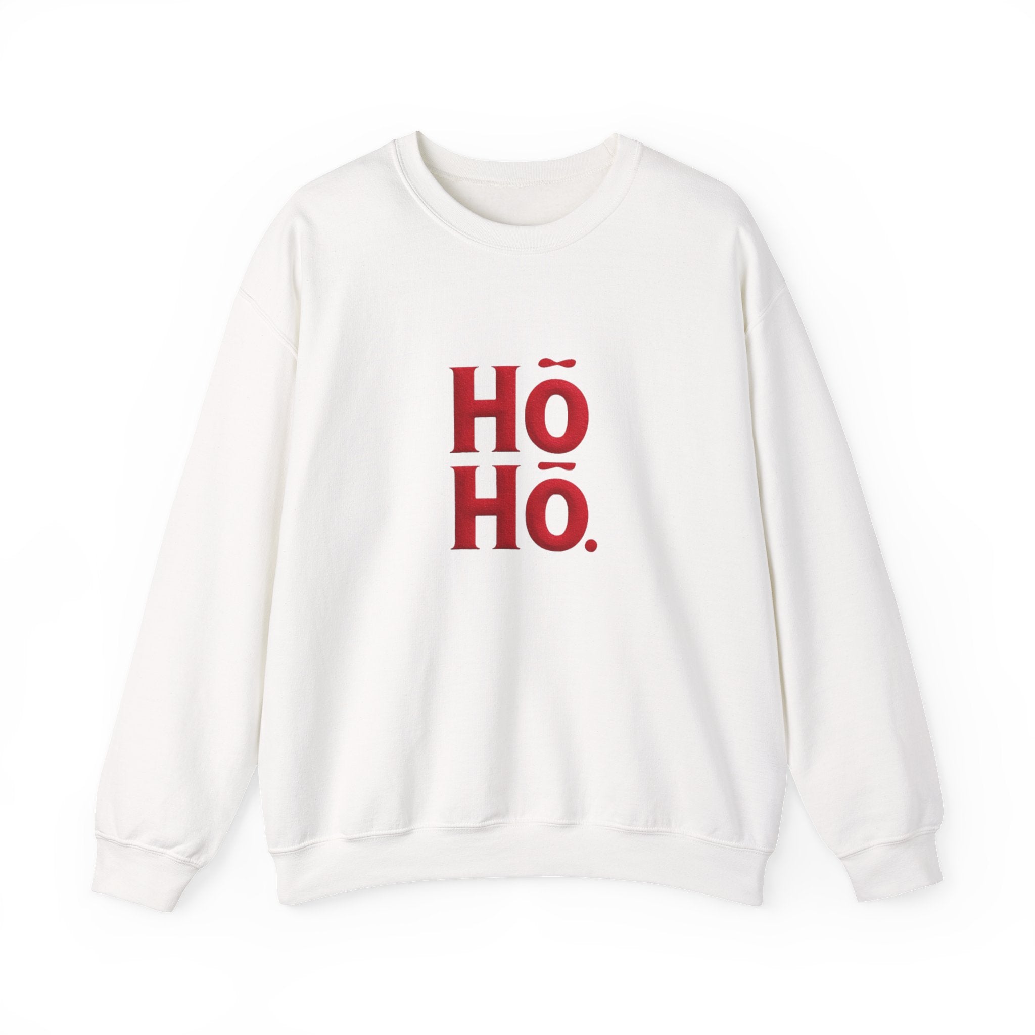 Holiday Crewneck Sweatshirt – Red “HŌ HŌ.” Christmas Sweater Tee