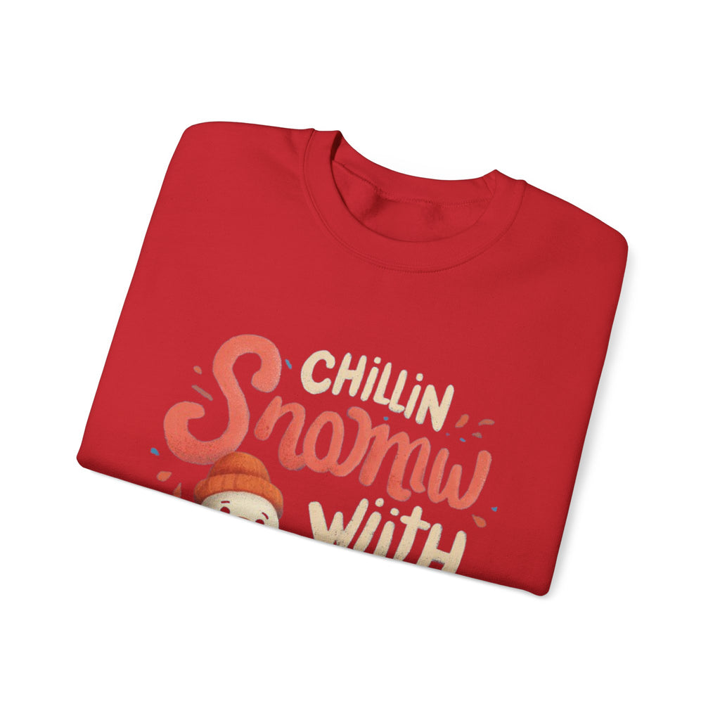 Sweatshirt — "Chillin' Snowman With Smiles" Cozy Holiday Crewneck