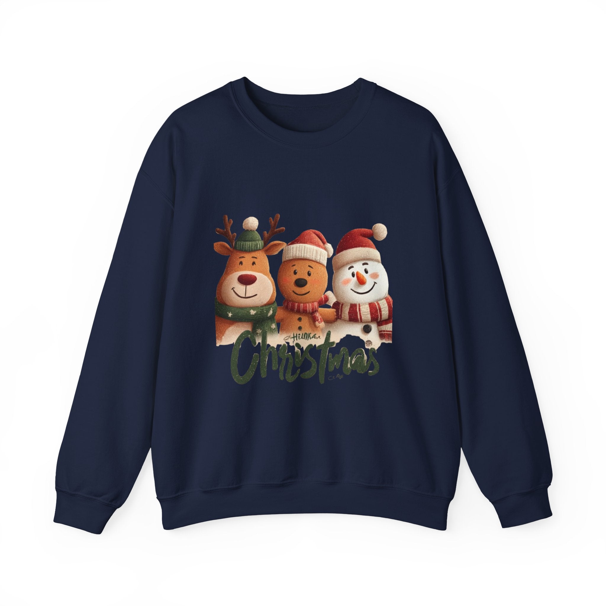 Christmas Crewneck Sweatshirt — Cute Reindeer, Bear & Snowman Holiday Pullover