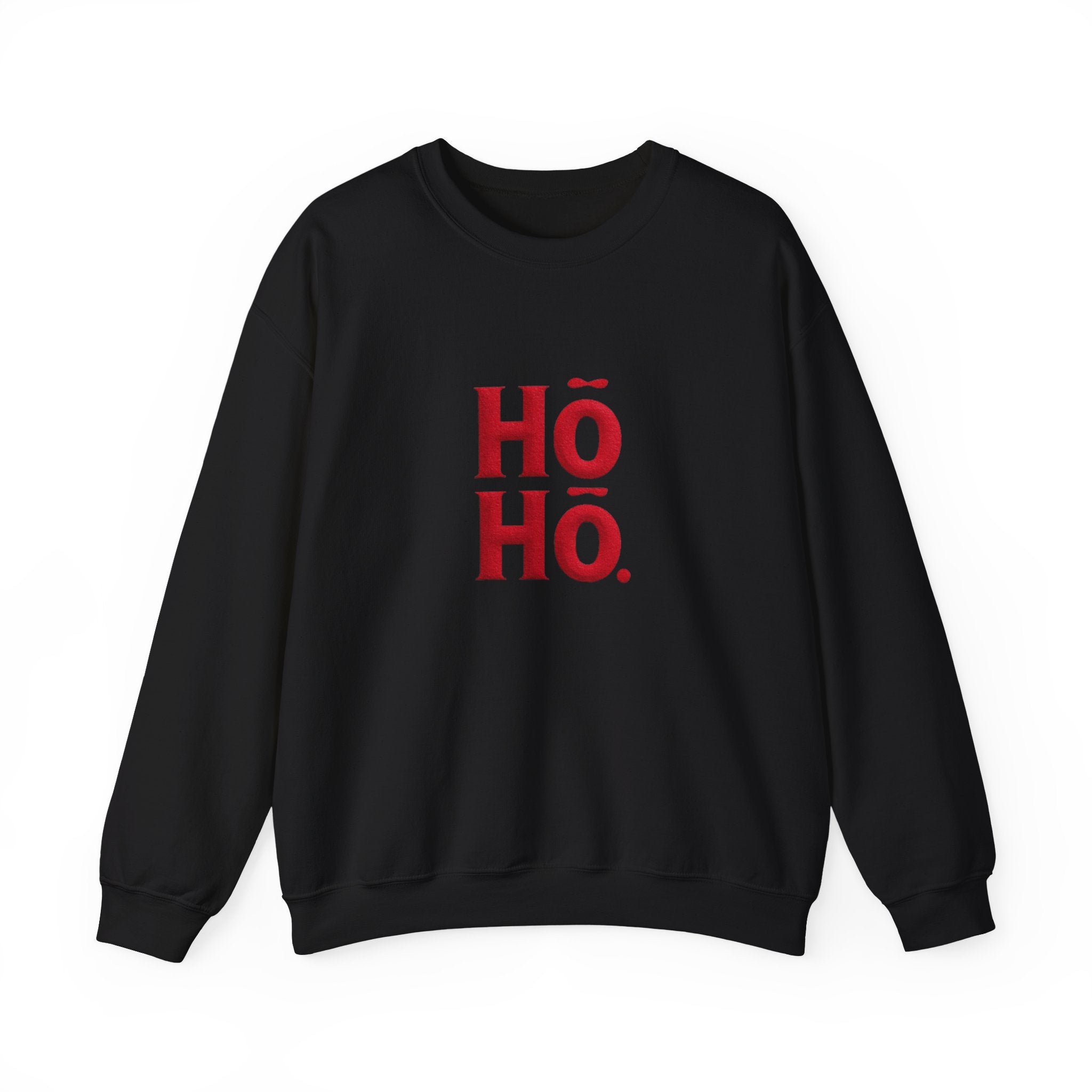 Holiday Crewneck Sweatshirt – Red “HŌ HŌ.” Christmas Sweater Tee
