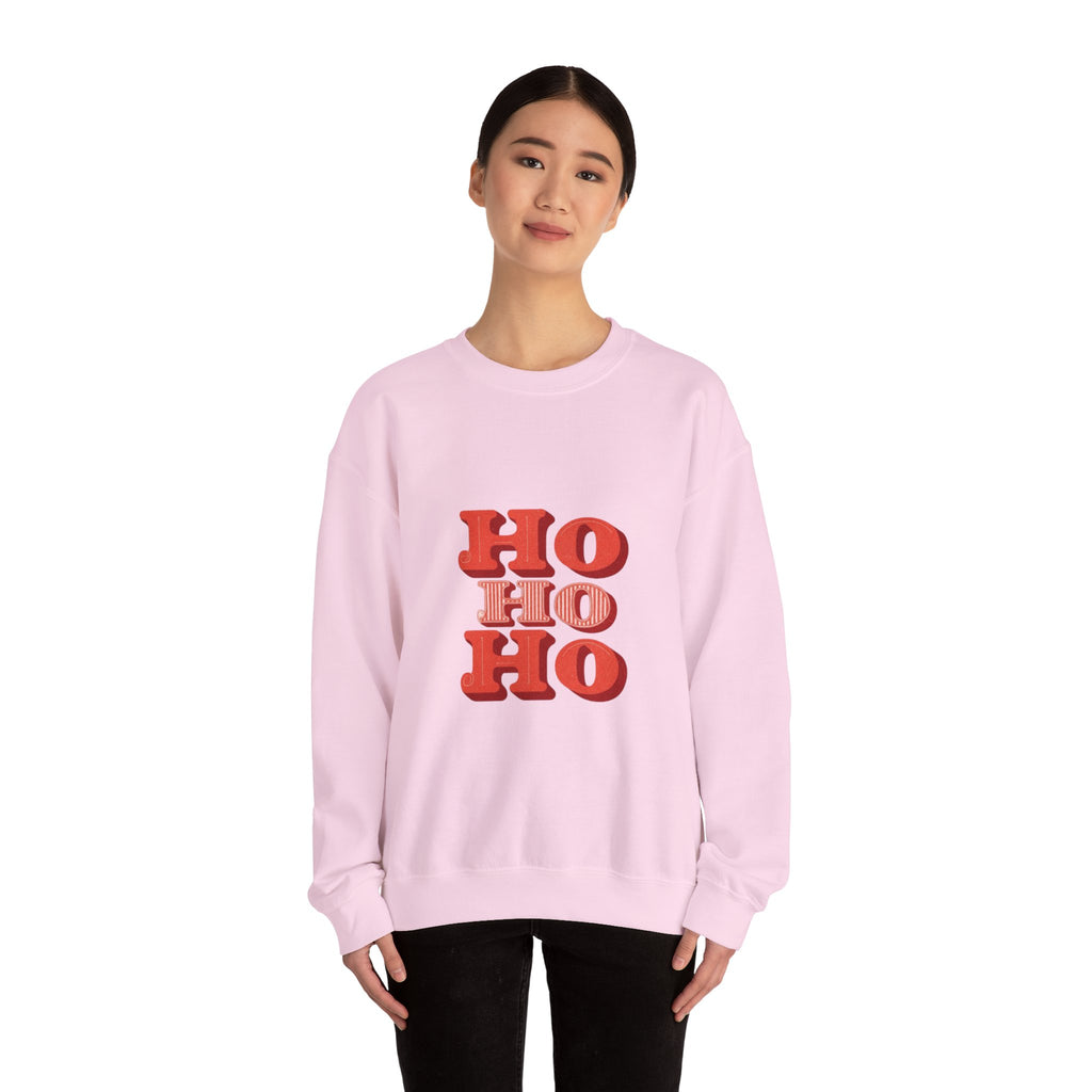 Holiday Crewneck Sweatshirt – Retro 'HO HO HO' Christmas Sweatshirt
