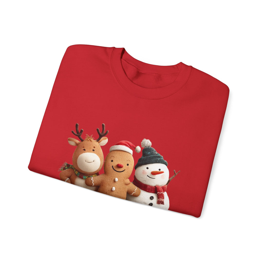 Christmas Crew Sweatshirt — Cute Gingerbread, Reindeer & Snowman Holiday Pullover