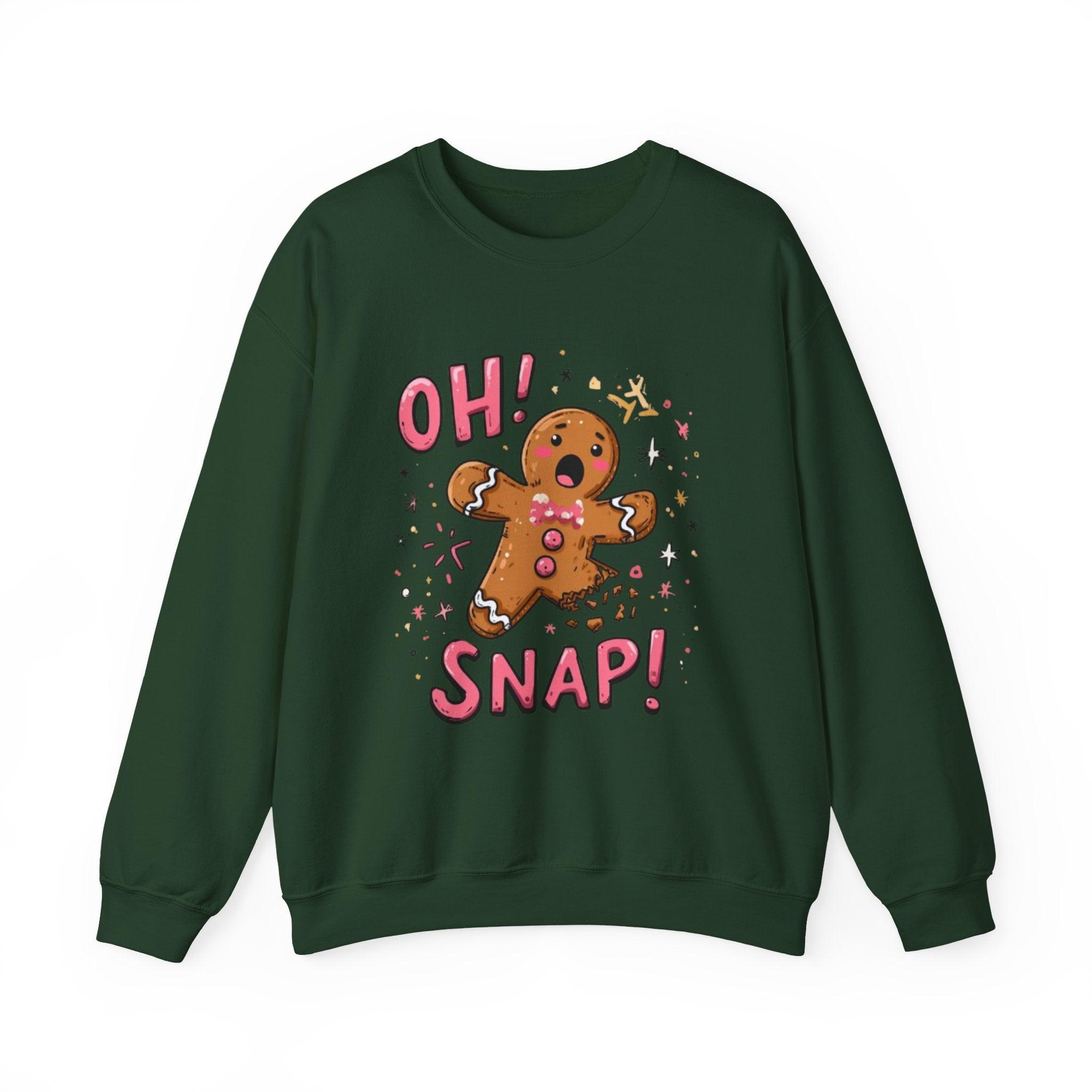 Gingerbread "Oh! Snap!" Crewneck Sweatshirt — Funny Holiday Christmas Sweater