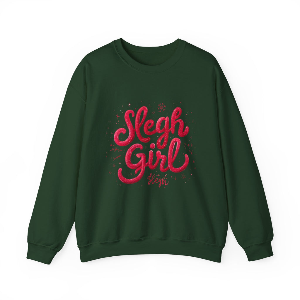 Crewneck Sweatshirt - 'Sleigh Girl' Christmas Graphic Holiday Pullover