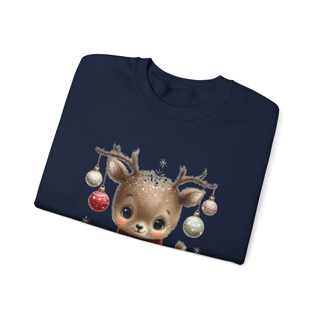 Christmas Reindeer Sweatshirt – 'Little Helper' Cute Holiday Crewneck