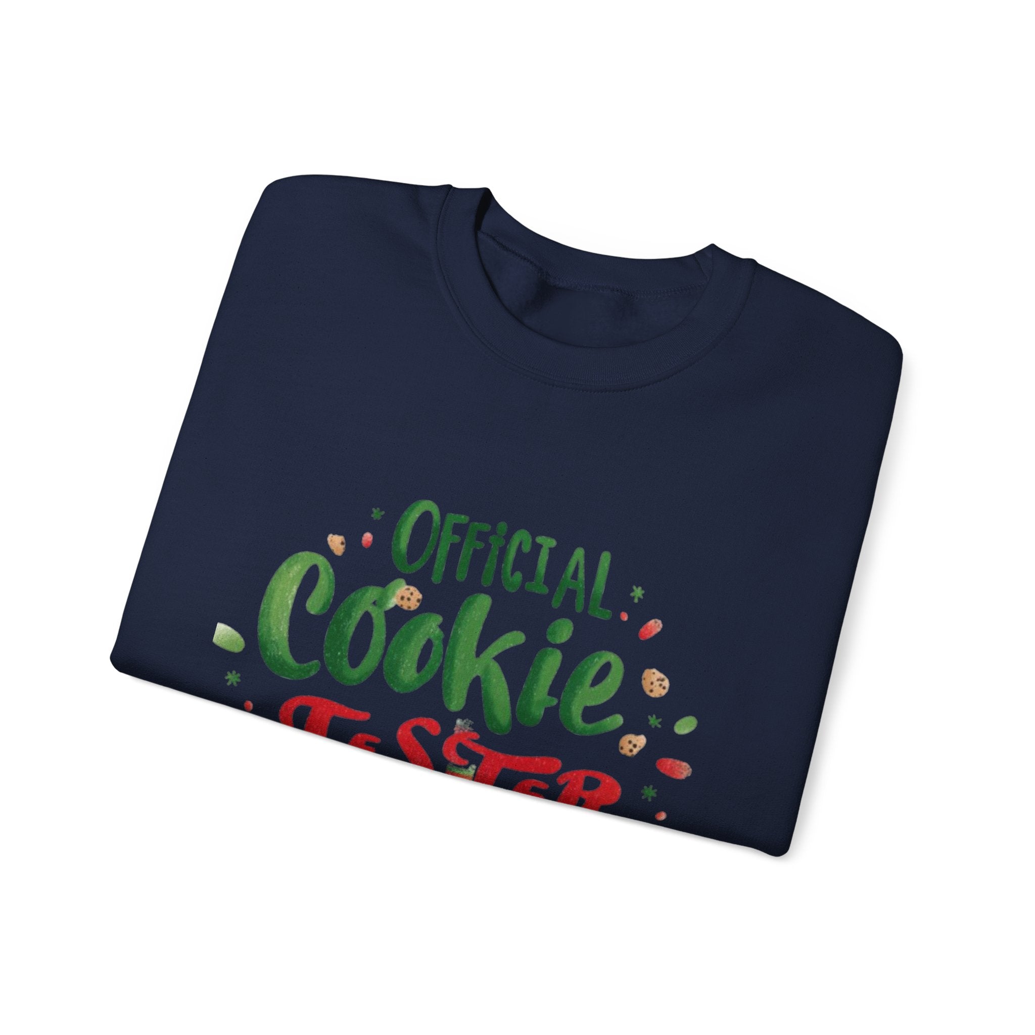 Sweatshirt — "Official Cookie Tester" Christmas Sweatshirt (Holiday Elf Cookie Taster)