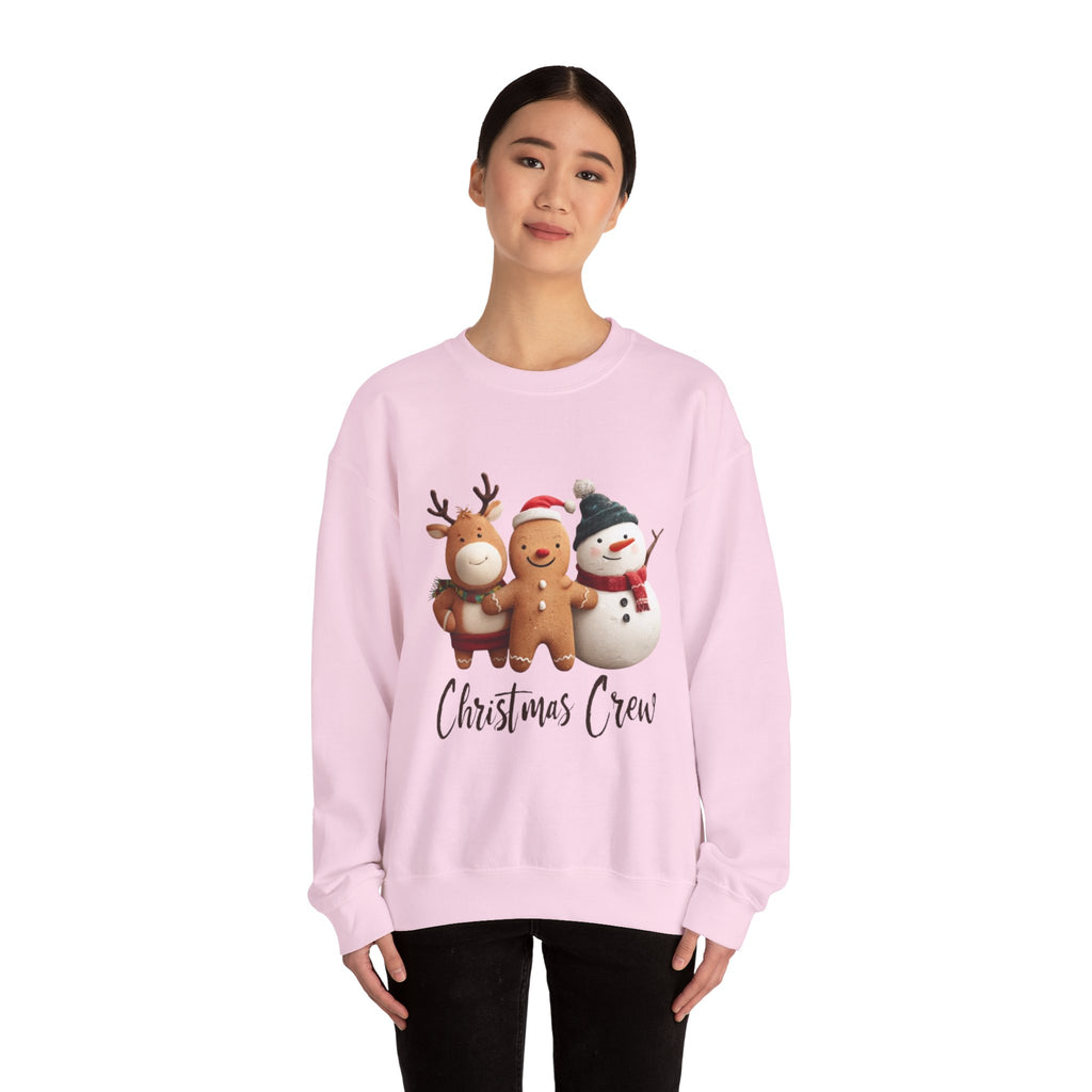 Christmas Crew Sweatshirt — Cute Gingerbread, Reindeer & Snowman Holiday Pullover