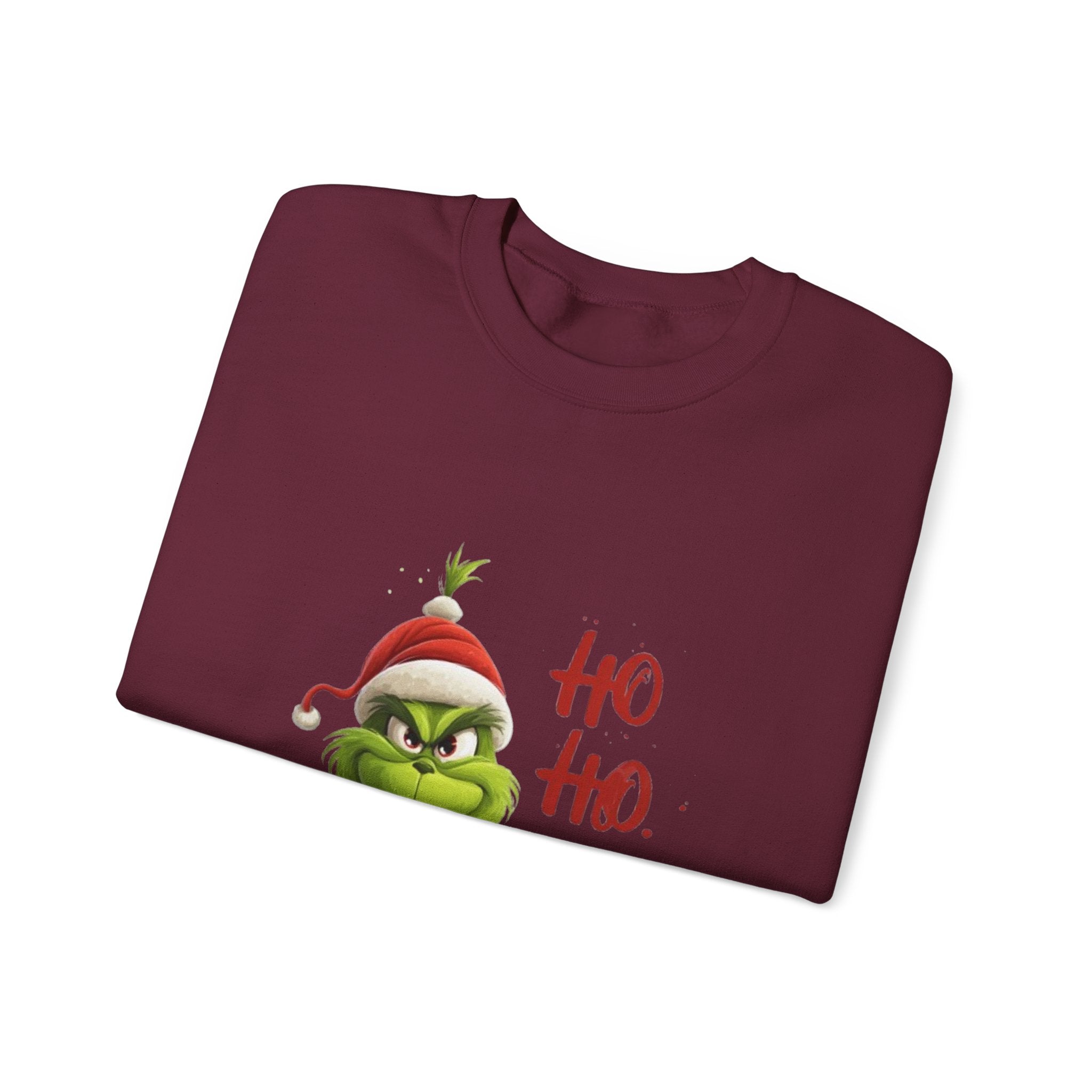 Grumpy Grinch Christmas Sweatshirt – "Ho Ho." Holiday Crewneck