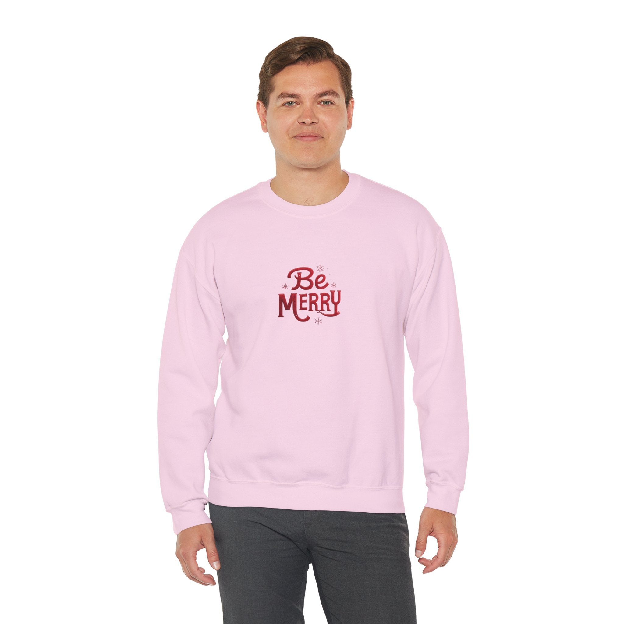 Be Merry Crewneck Sweatshirt — Holiday Cozy Christmas Sweater