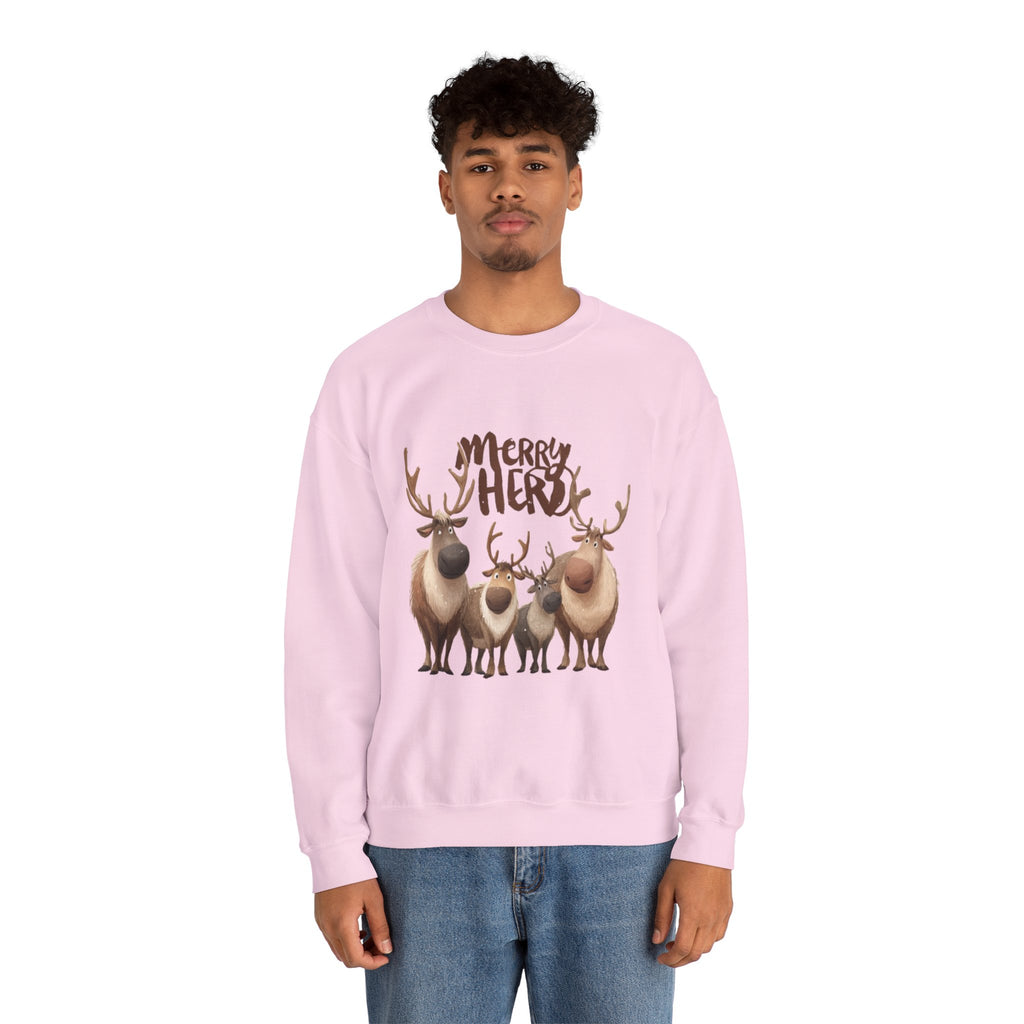 Merry Herd Reindeer Crewneck Sweatshirt