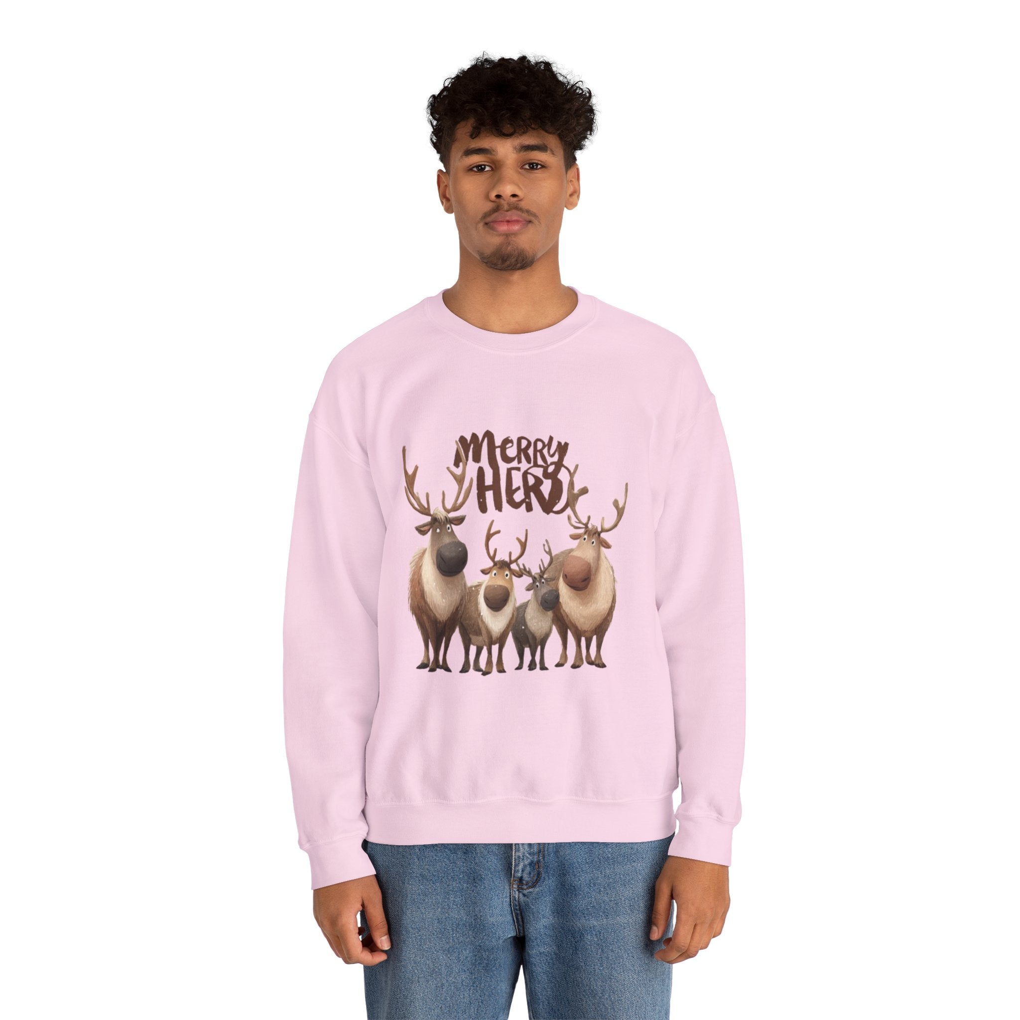 Merry Herd Reindeer Crewneck Sweatshirt