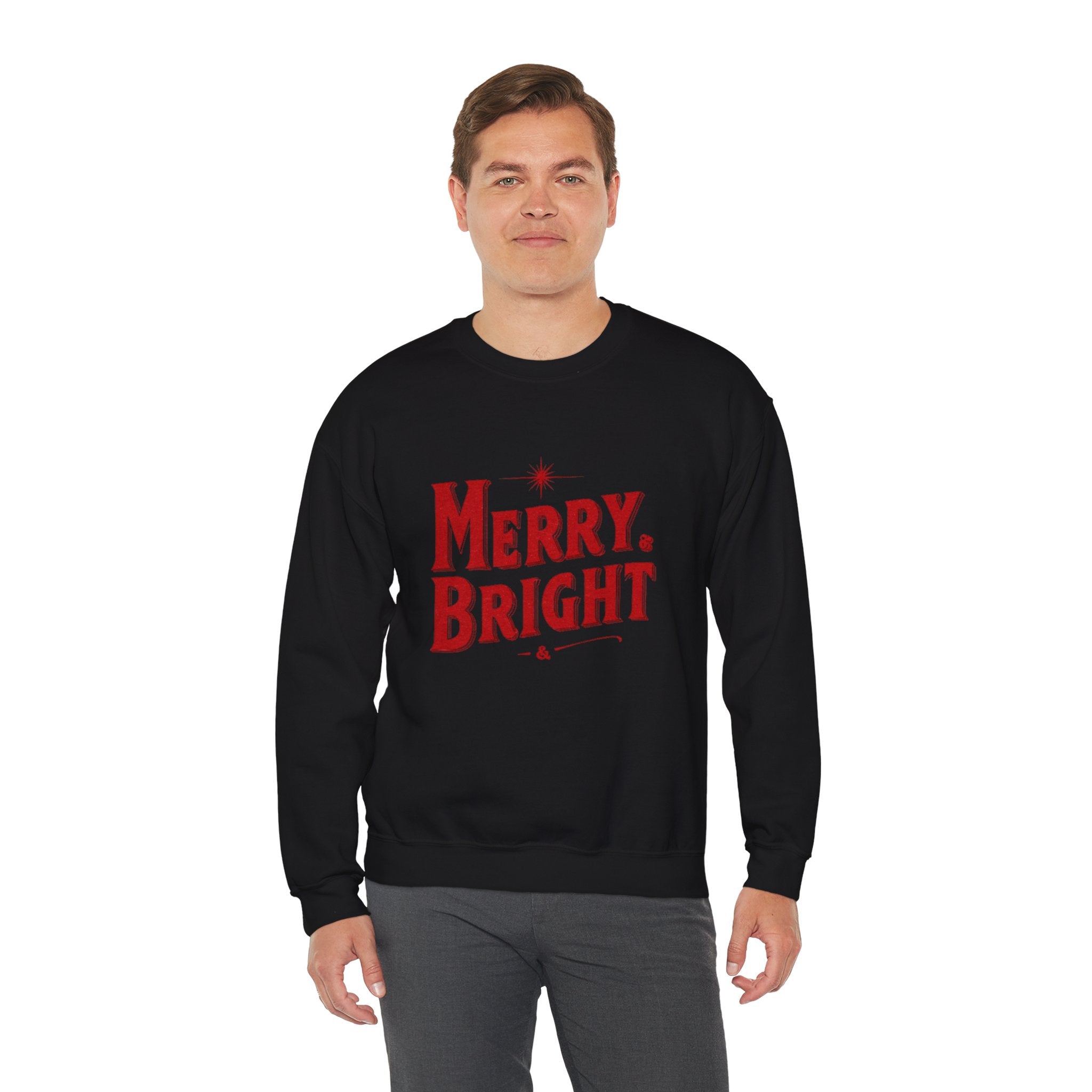 Merry & Bright Crewneck Sweatshirt — Vintage Holiday Graphic