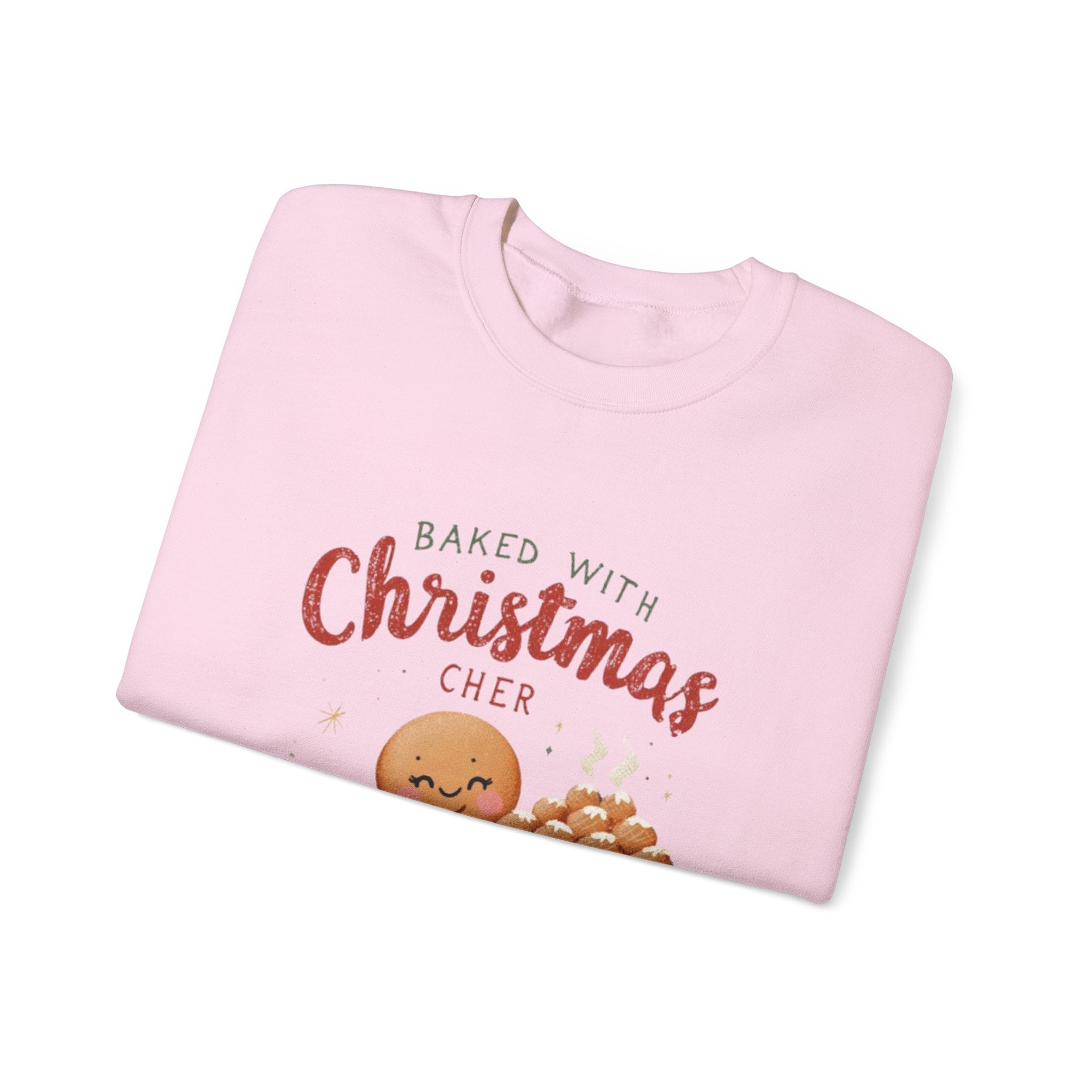 Crewneck Sweatshirt — "Baked With Christmas Cheer" Gingerbread Holiday Sweatshirt