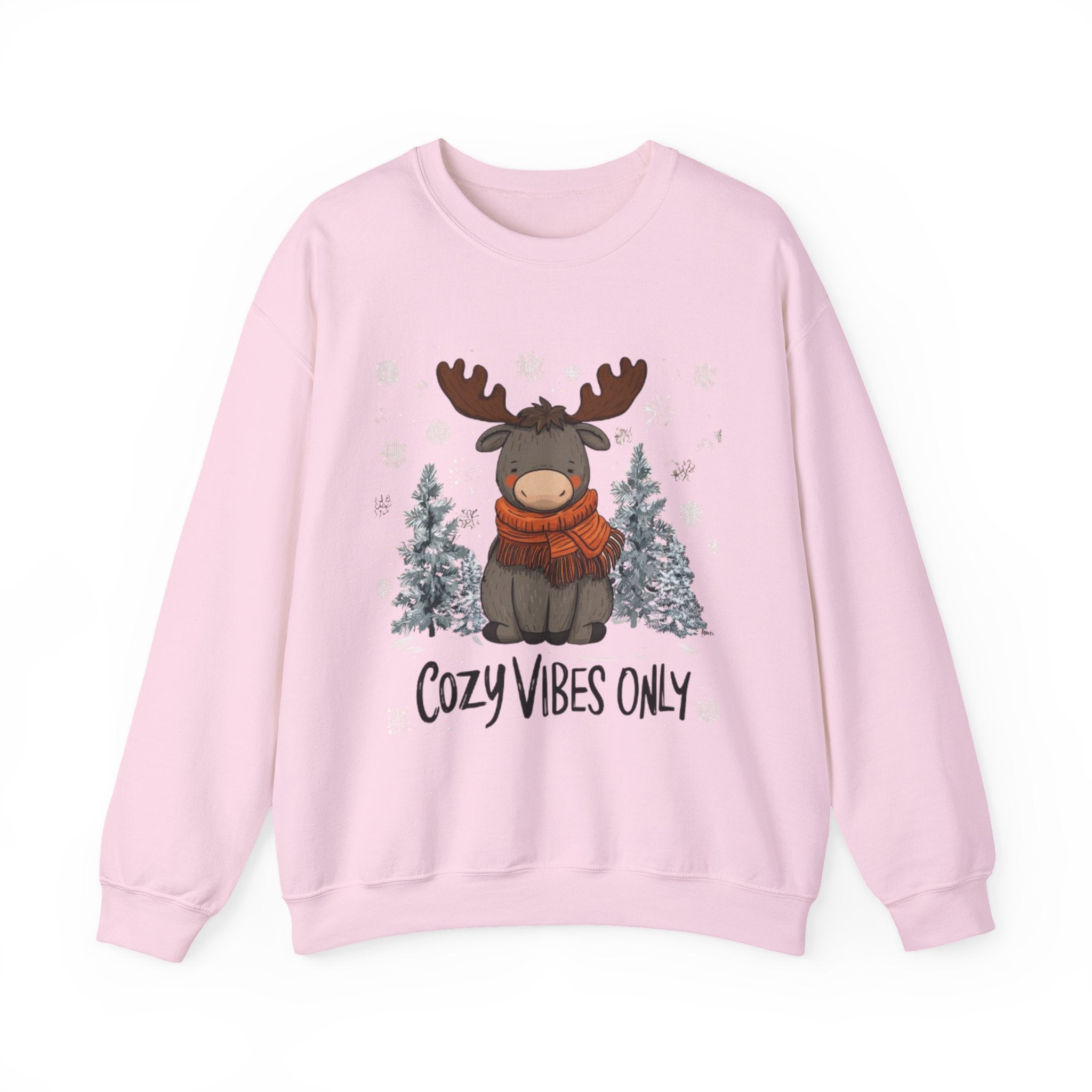 Cozy Vibes Only Sweatshirt — Cute Winter Moose Crewneck
