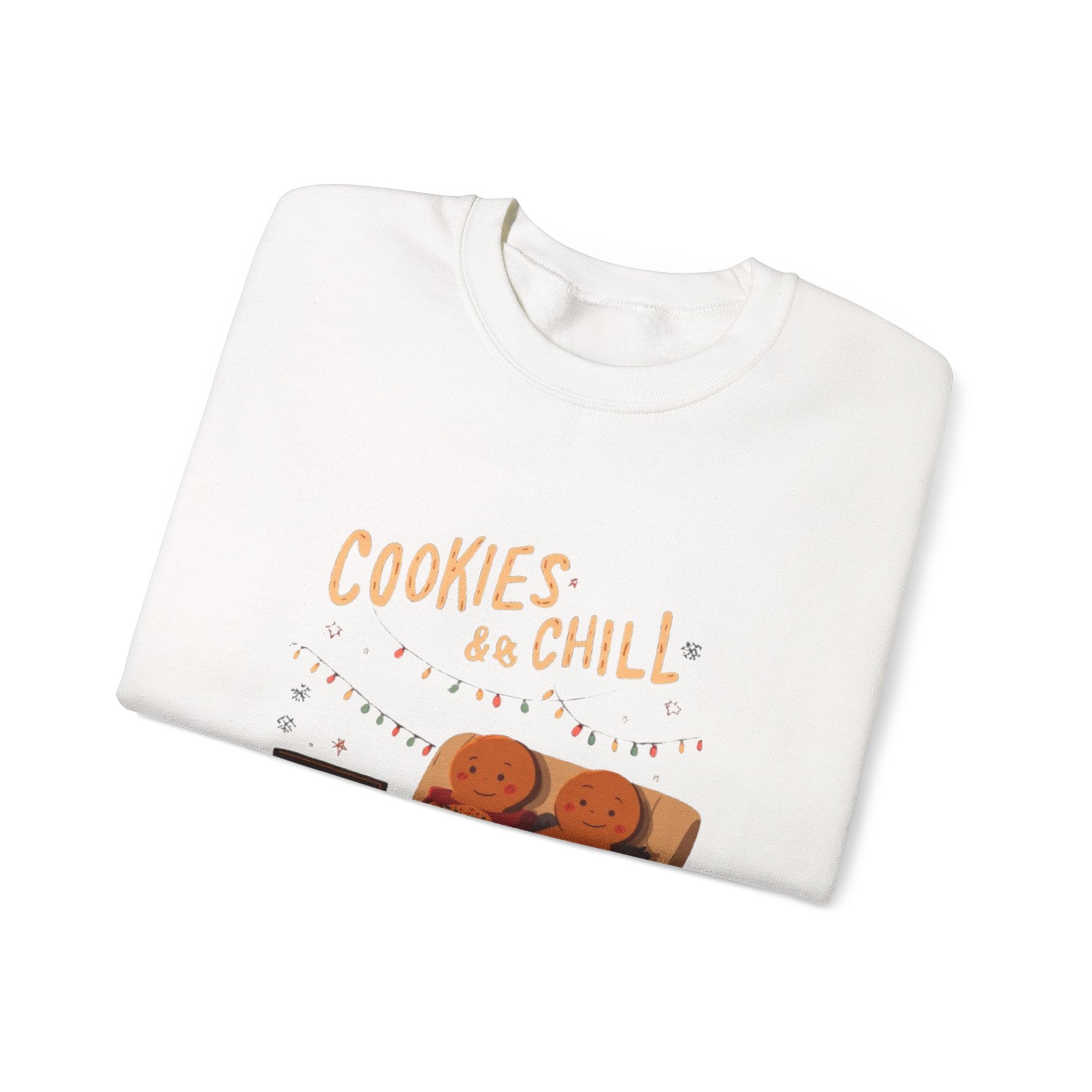 Cookies & Chill Sweatshirt — Cute Gingerbread Movie Night Crewneck