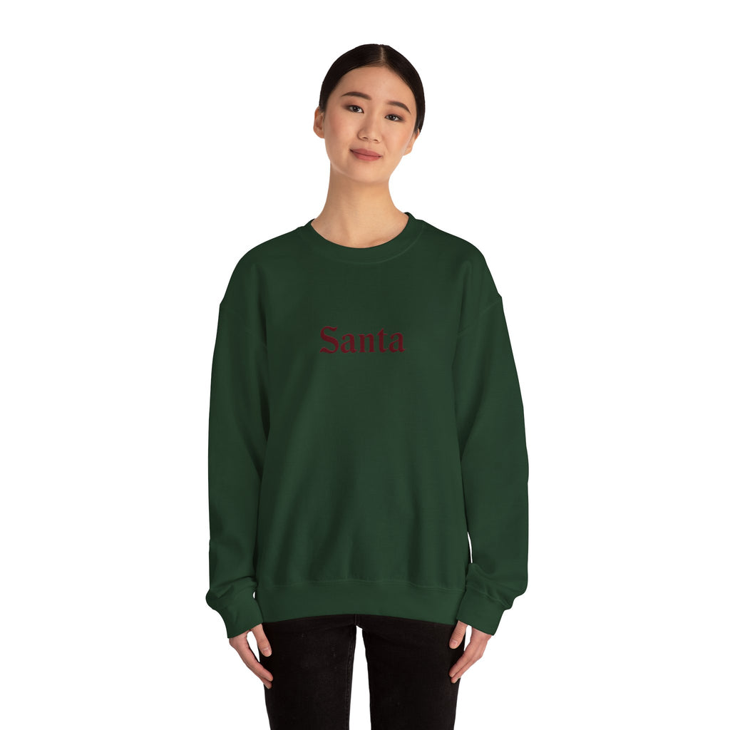 Santa Crewneck Sweatshirt — Minimal Christmas Holiday Pullover
