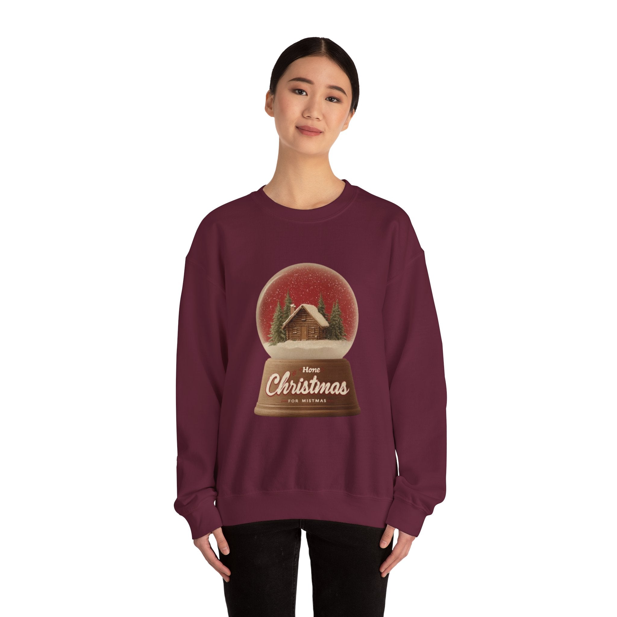 Christmas Snow Globe Crewneck Sweatshirt — “Home for Christmas” Holiday Sweatshirt